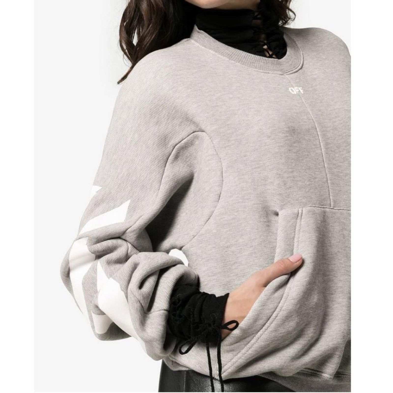 Off-White striped printed kangaroo pocket sweatshirt Size XS / US 0-2 / IT 36-38 - 5 Thumbnail