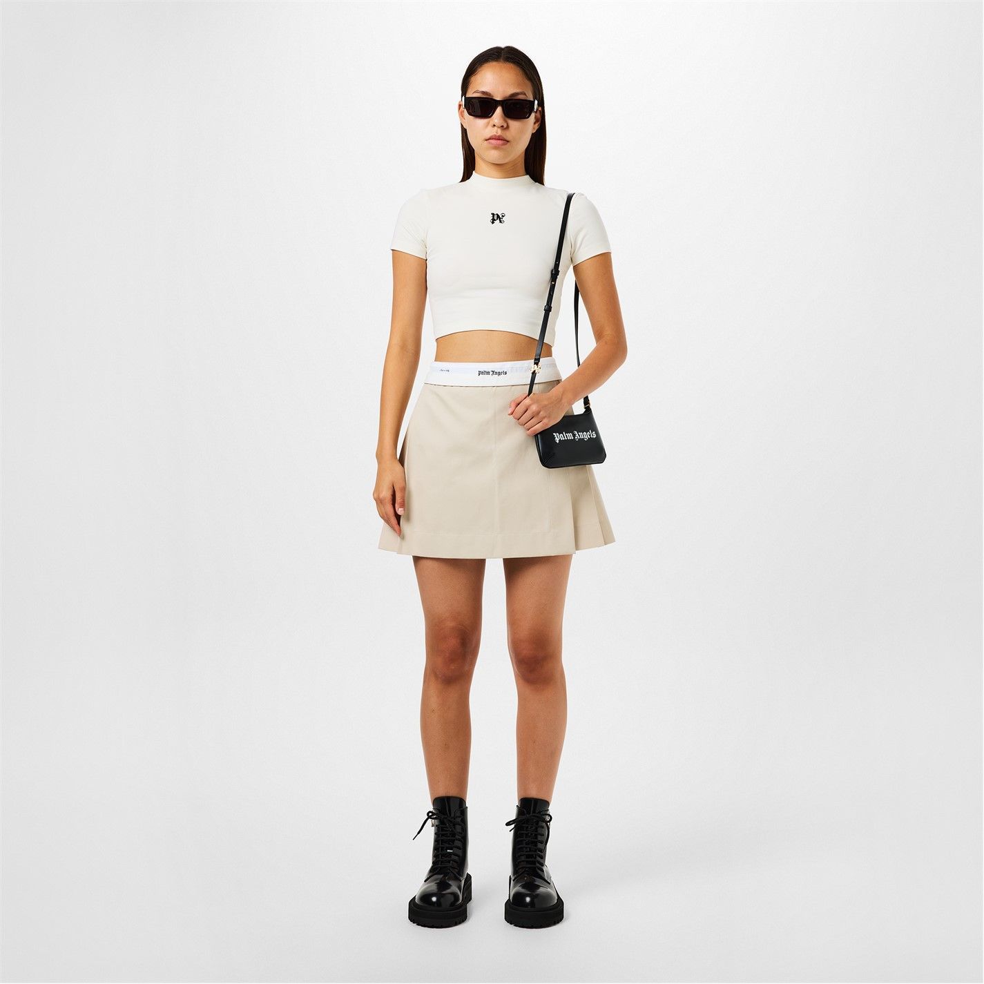 Palm Angels o1g2r1mq0325 Monogram Fitted T-Shirt in White Size M / US 6-8 / IT 42-44 - 6 Thumbnail