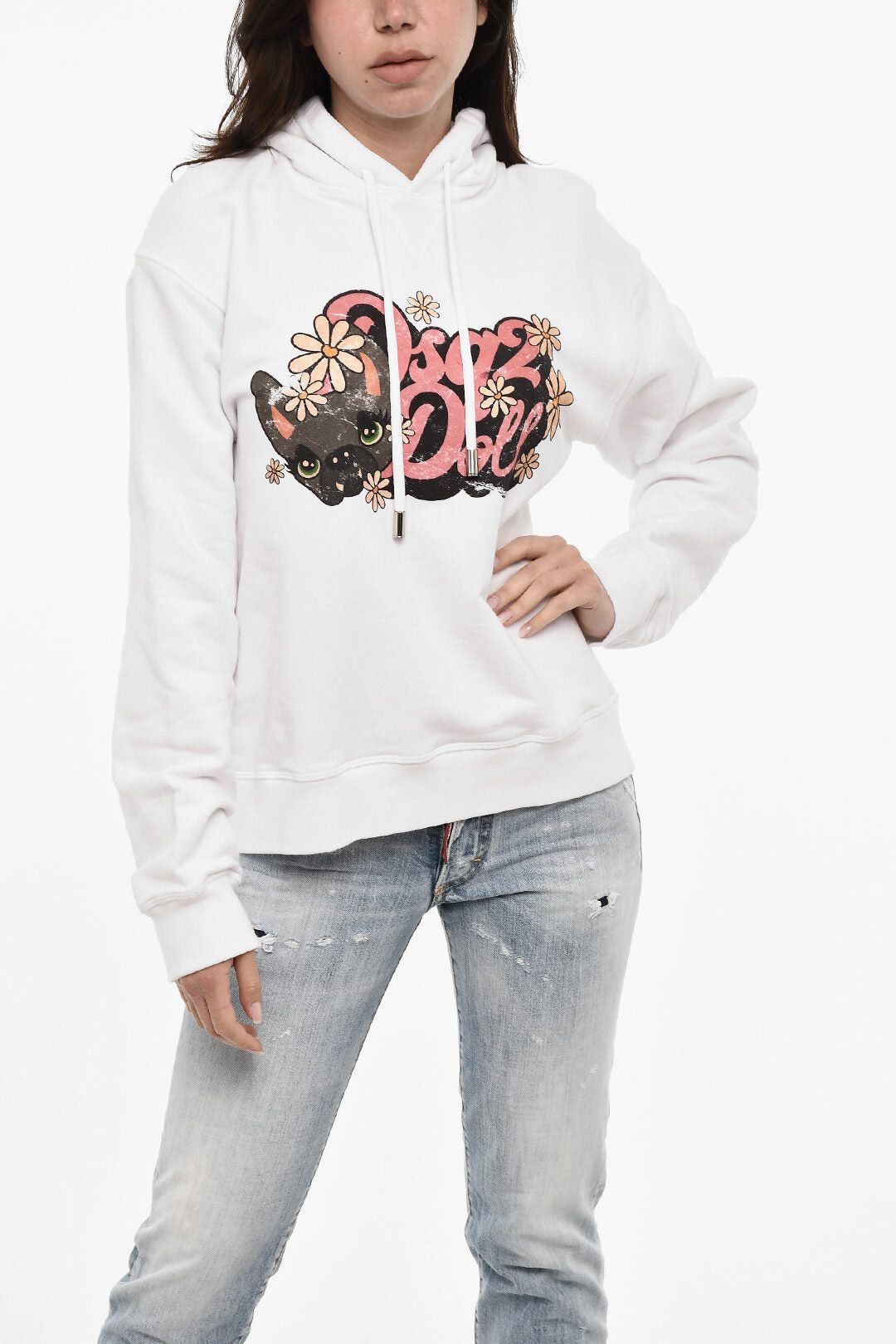 Dsquared2 Cotton Hoodie With Front Print Size XXS / US 00 / IT 34 - 1 Thumbnail