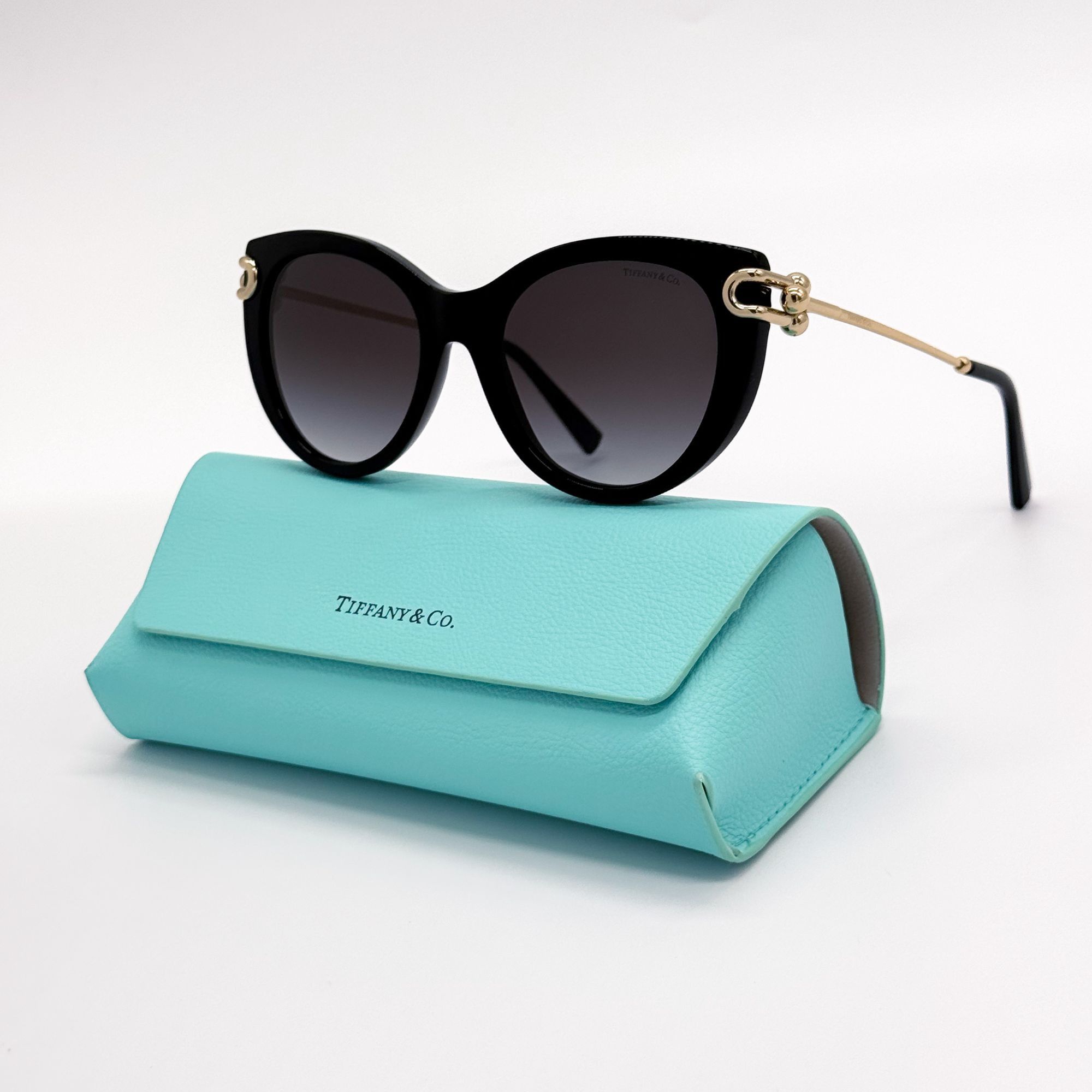Tiffany & Co. Sunglasses TF4219 8001/3C Black Gold Butterfly with Gray Gradient TIFFANY TF4219 Square Sunglasses | EyeOns.com main image 4