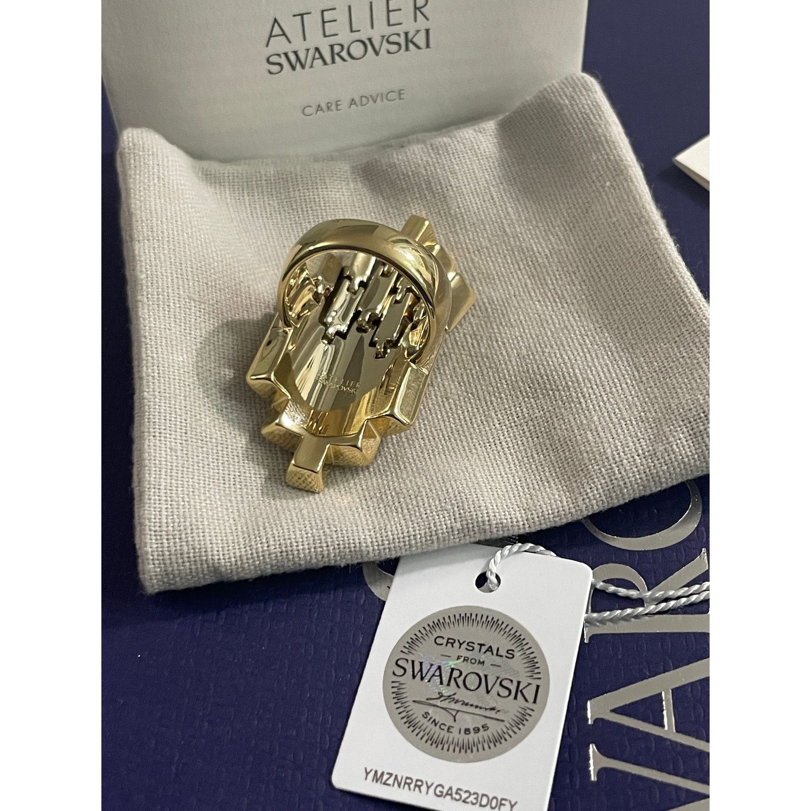 Swarovski Swarovski Atelier Fluid Azzurro Ring Golden Size 6/52 Size ONE SIZE - 7 Thumbnail