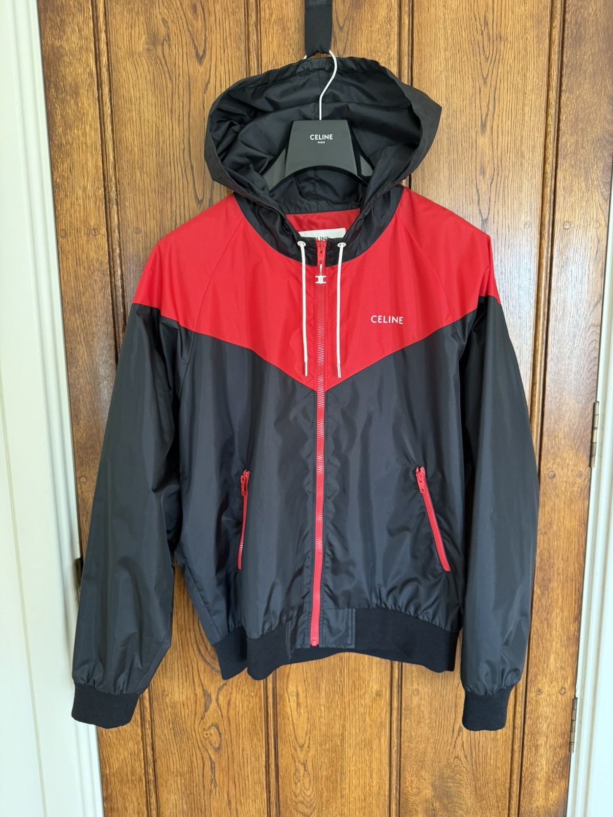 Celine SS21 Celine windbreaker hoodie jacket Hedi Slimane logo 52 Size US L / EU 52-54 / 3 - 3 Thumbnail