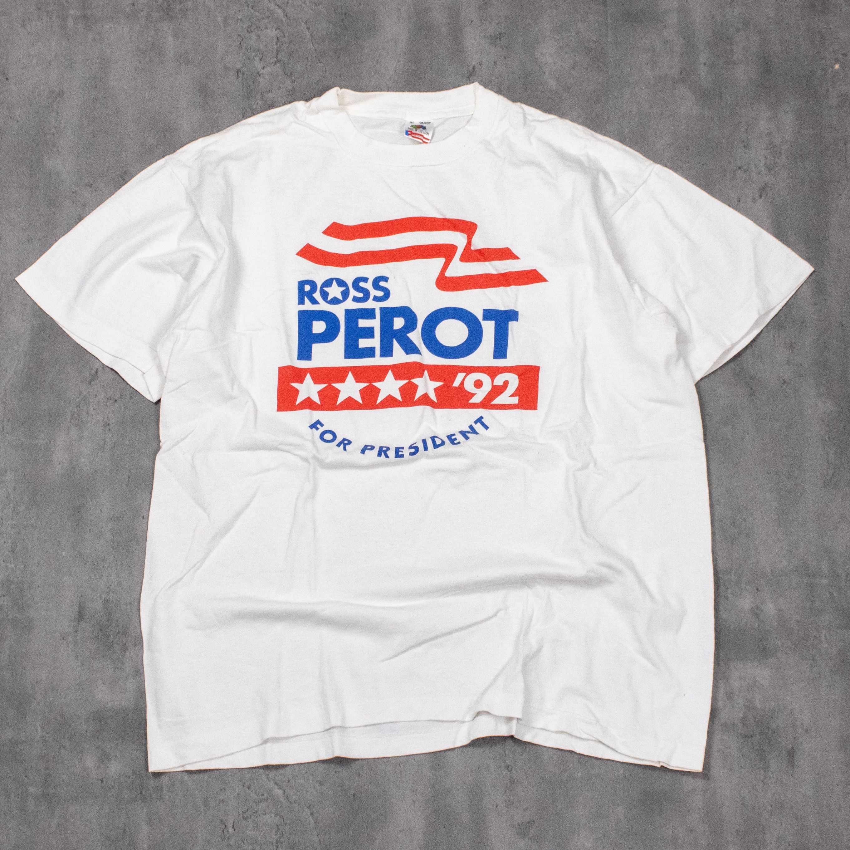 Fruit Of The Loom × Vintage Vintage 1992 Ross Perot For President Single Stitch Tee Size US L / EU 52-54 / 3 - 3 Thumbnail