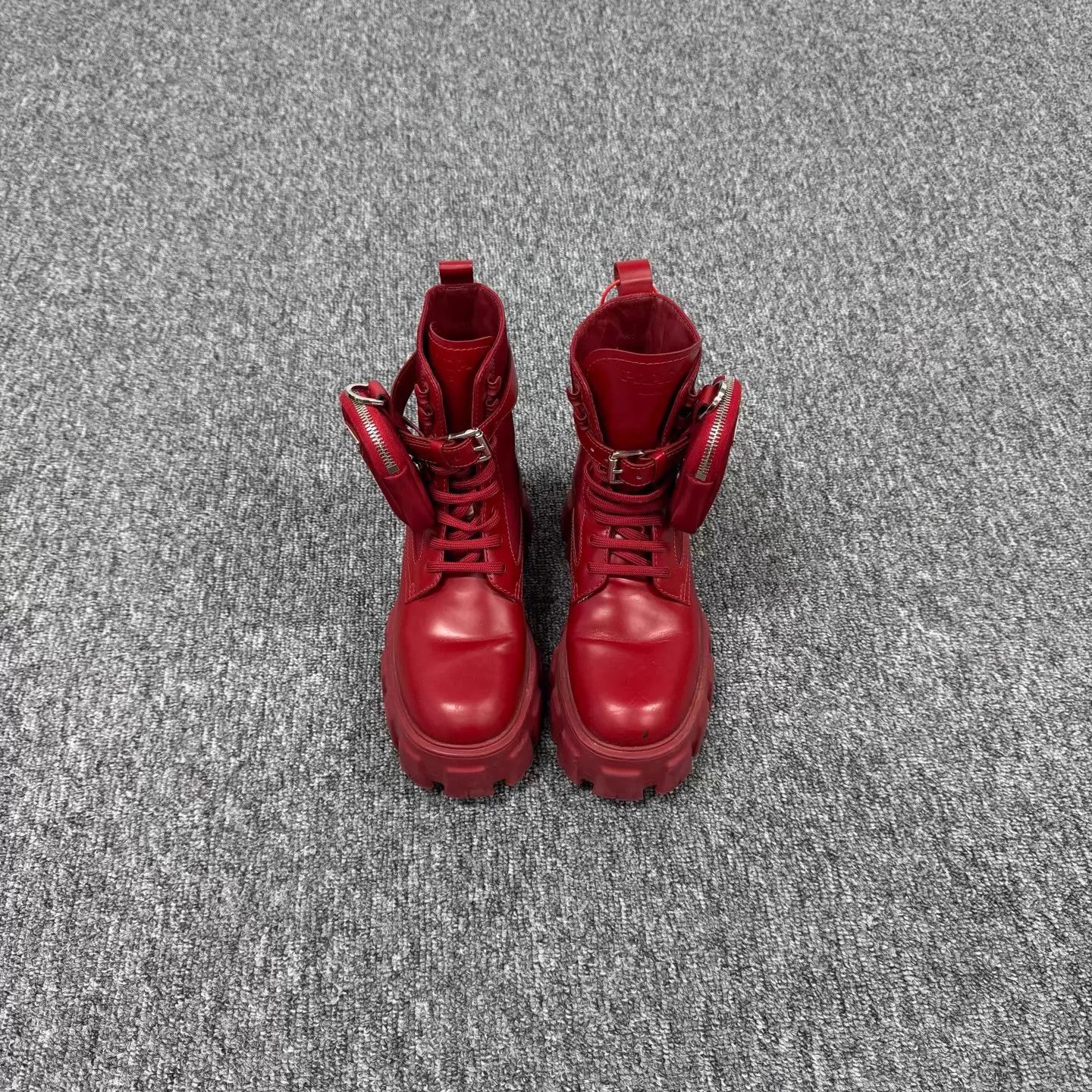 Prada Prada Red Triangle Logo Tactical Mini Bag & Platform Boots Size US 6.5 / IT 36.5 - 2 Thumbnail
