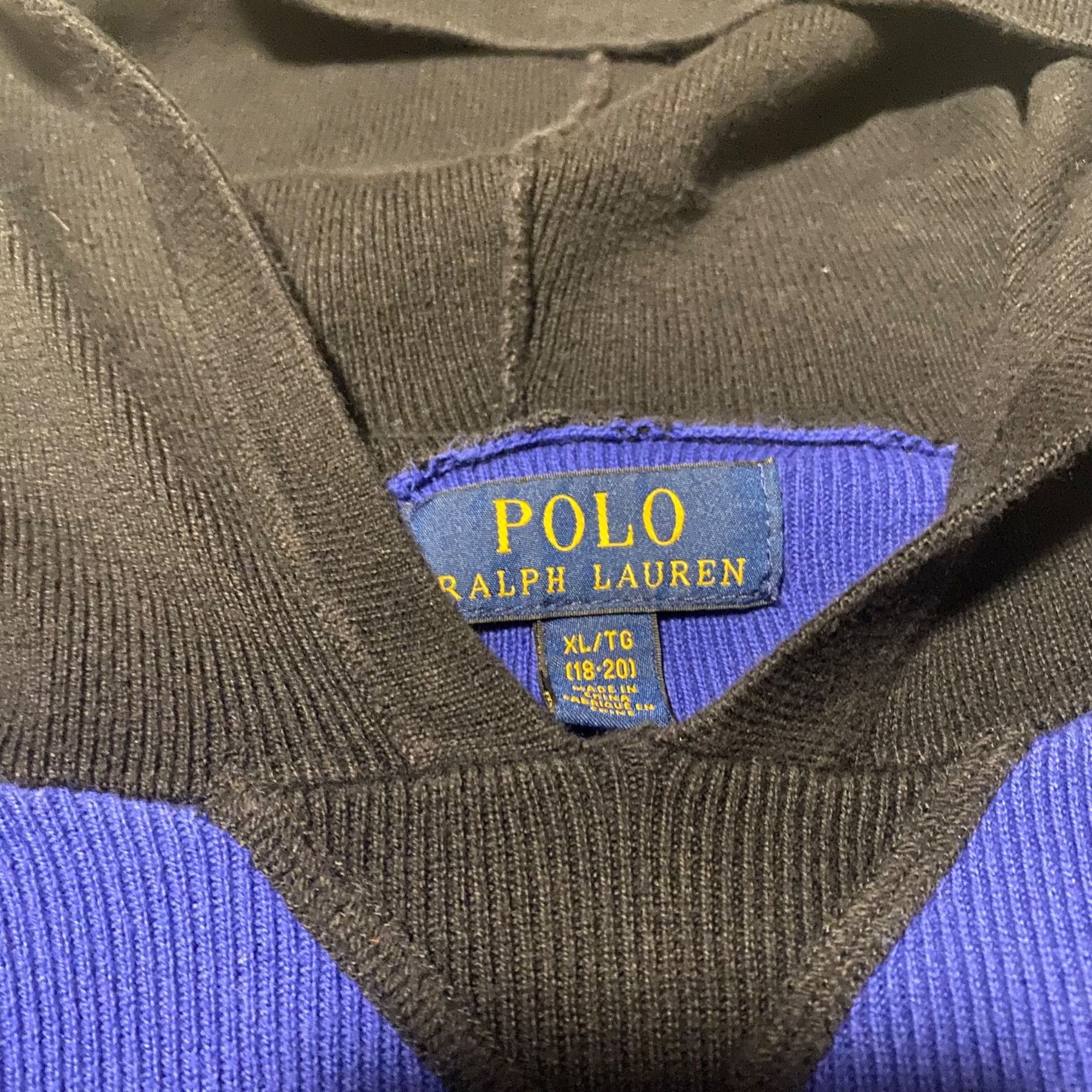 Polo Ralph Lauren Polo Ralph Lauren Boys Blue & Black Hooded Sweatshirt XL (18 Size US XL / EU 56 / 4 - 2 Thumbnail