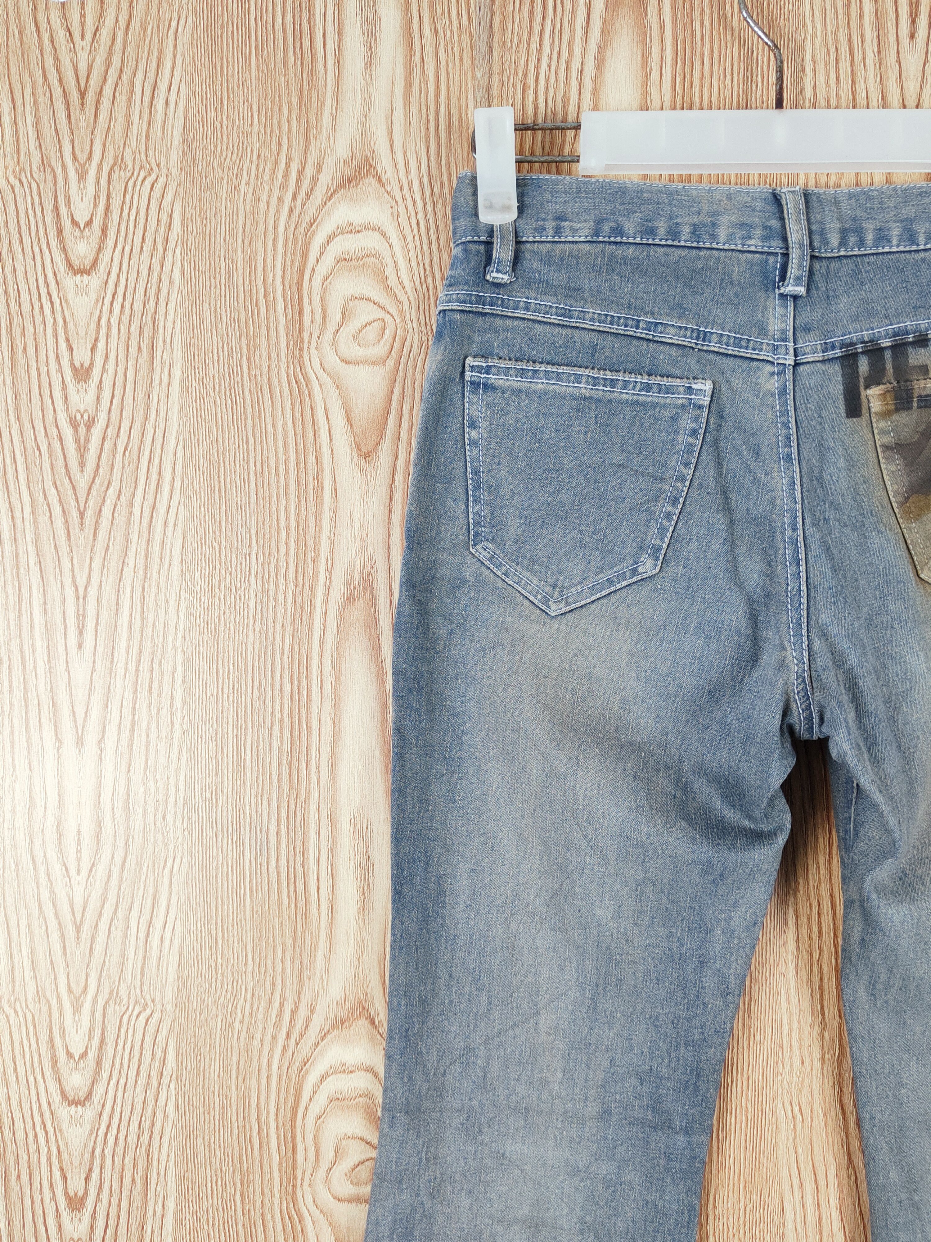 Japanese Brand Penty's Blue Distressed Ripped Boot Cut Jeans #W344 Size 26" / US 2 / IT 38 - 10 Thumbnail