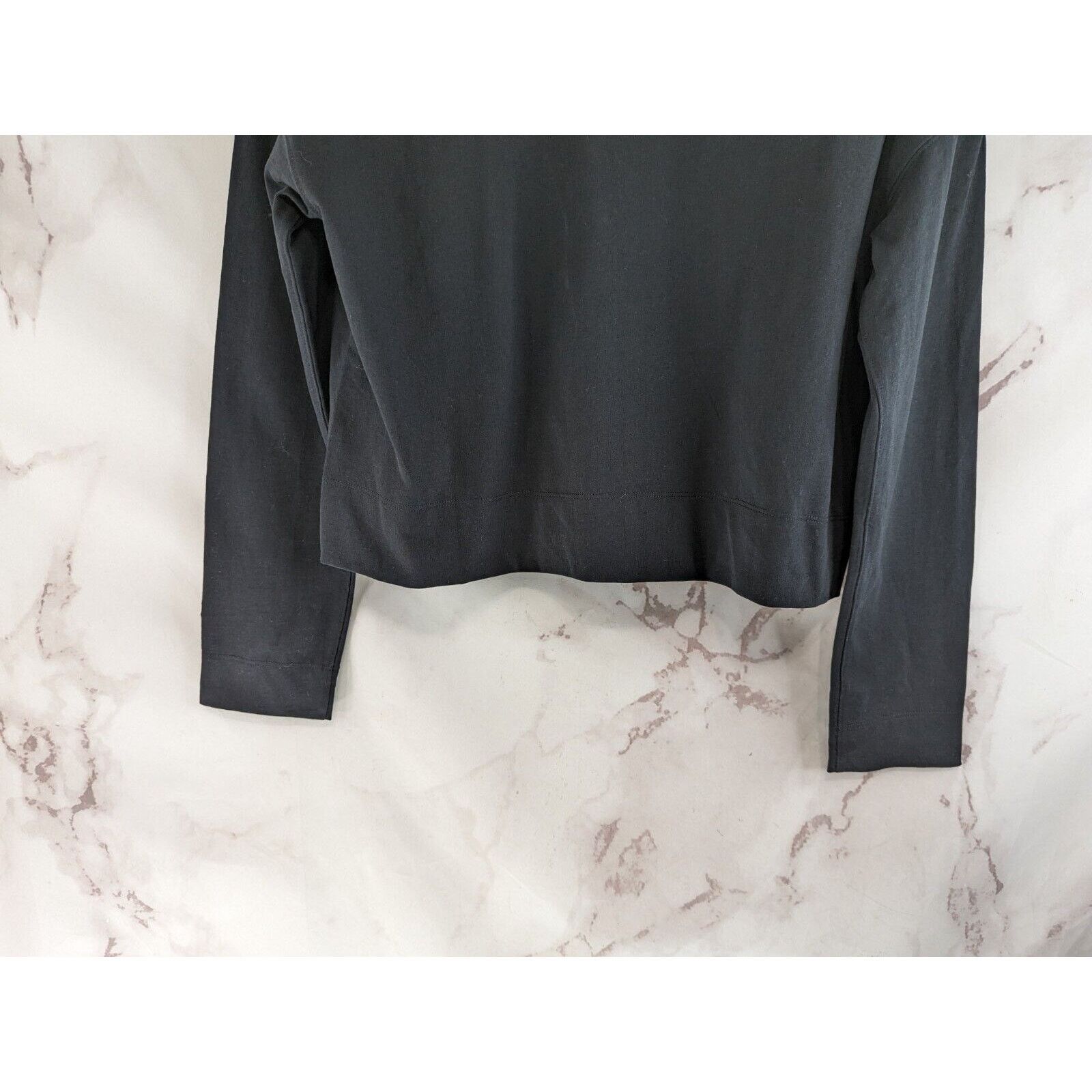 Everlane Everlane Hoodie Womens XS Black Retro Jersey Sweatshirt Size XS / US 0-2 / IT 36-38 - 7 Thumbnail