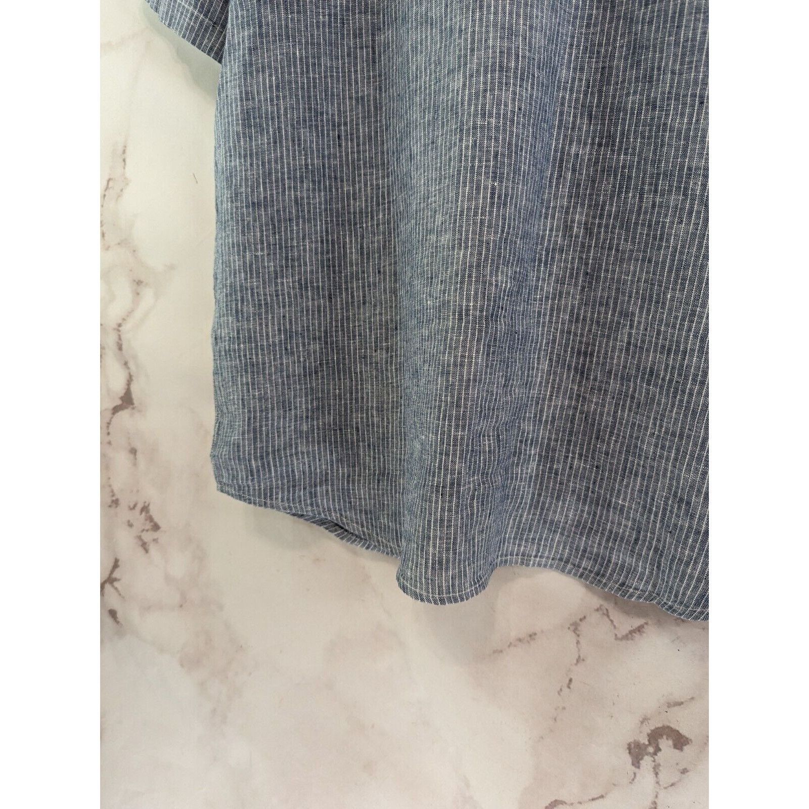 Everlane Everlane Shirt Men Medium Pinstripe Blue Linen Button Down Size US M / EU 48-50 / 2 - 9 Thumbnail