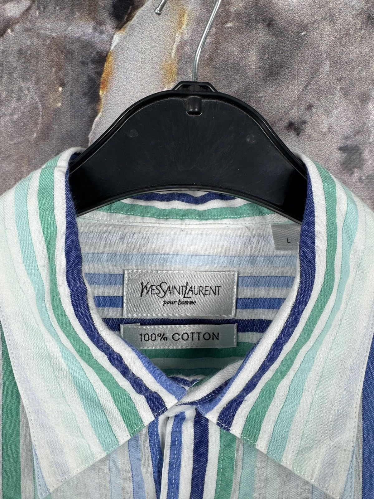 Yves Saint Laurent Yves Saint Laurent Striped Long Sleeve Shirt Button Up SizeL Size US L / EU 52-54 / 3 - 5 Thumbnail
