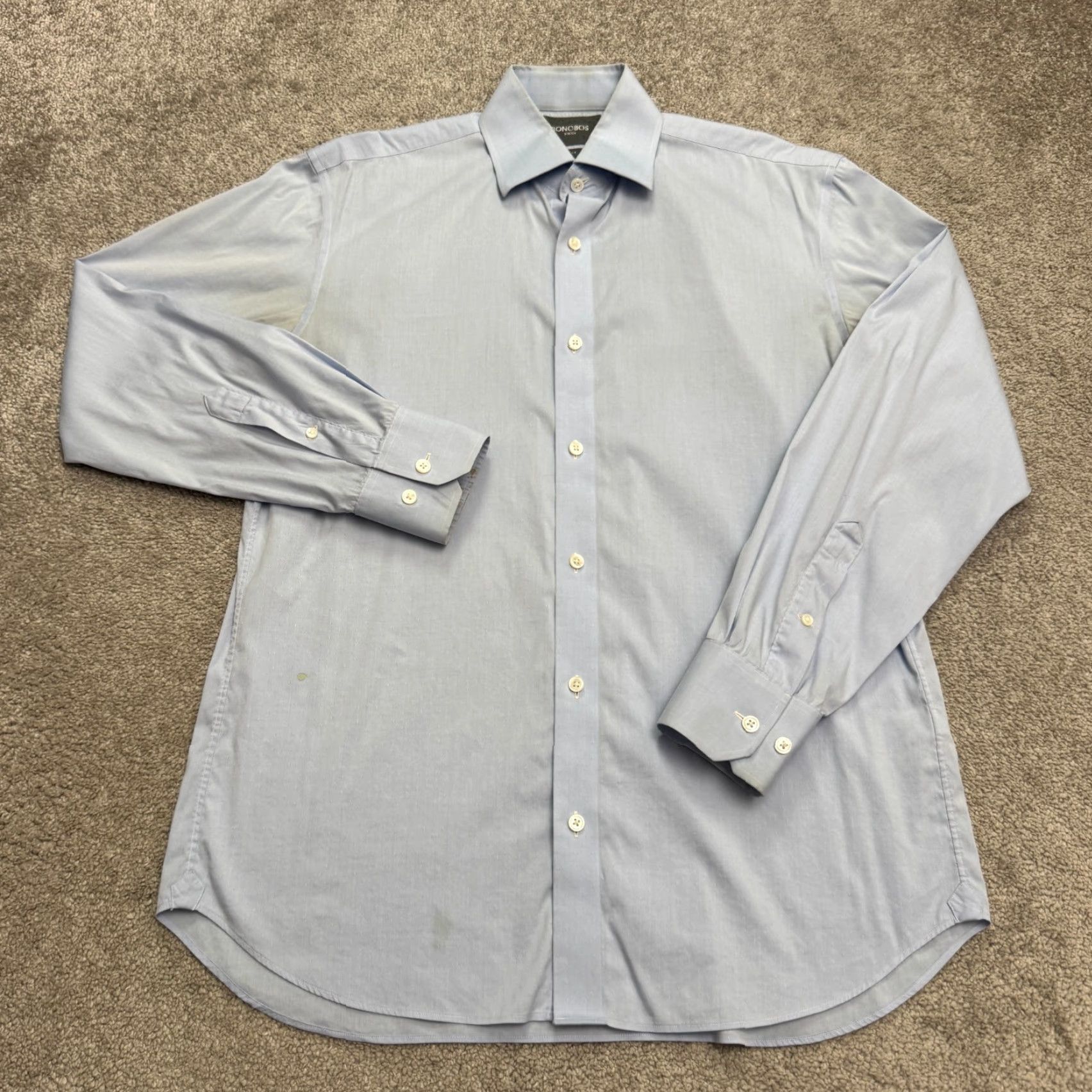 Bonobos Bonobos Slim Fit Dress Shirt Mens 15.5 34 Blue Cotton Nylon Long Sleeve Classic Shirt Size 40R - 2 Thumbnail