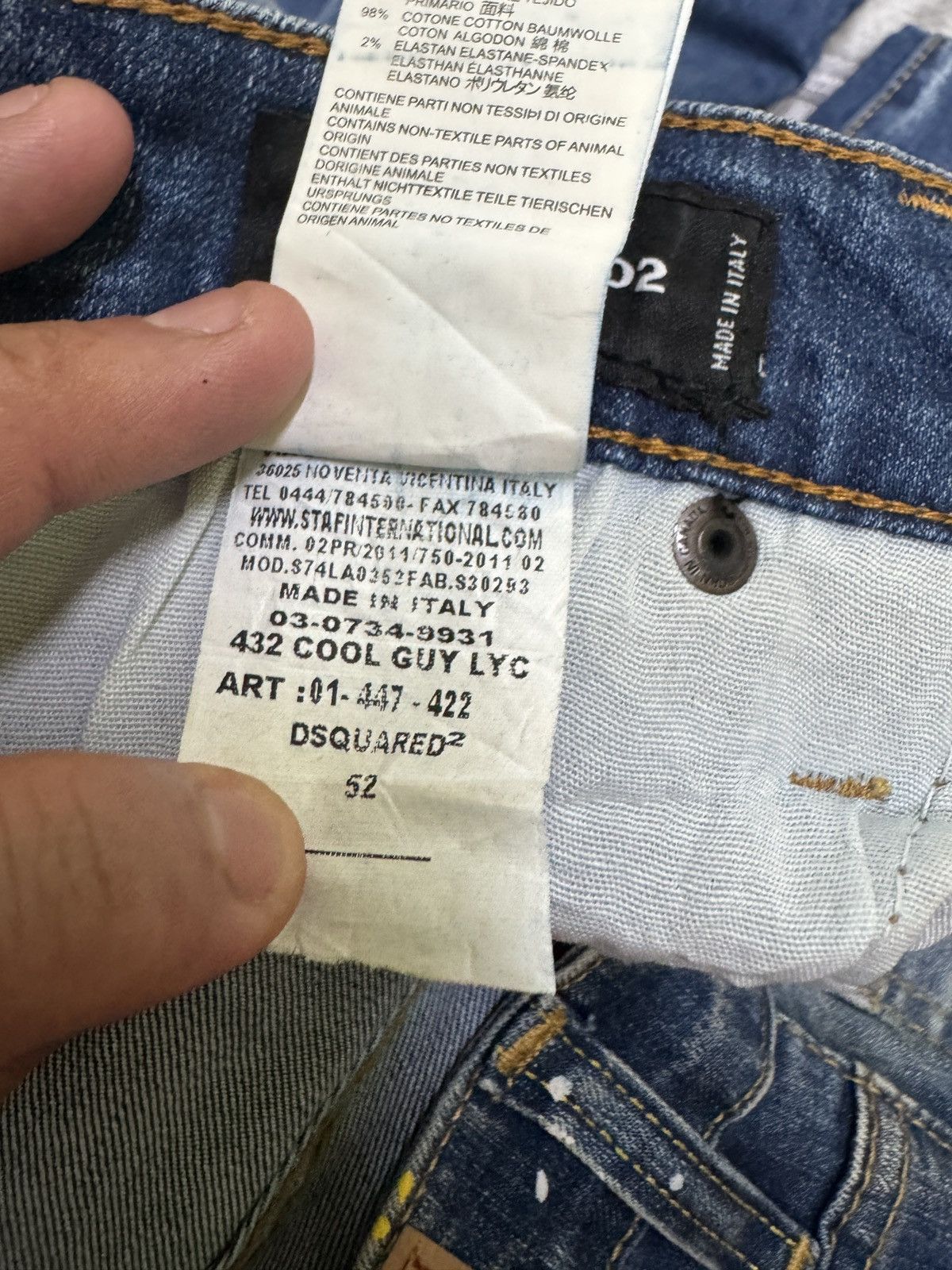 Dsquared2 DSQUARED2 Distressed Paint Splatter Denim Y2K Skinny Fit Size US 33 - 19 Thumbnail