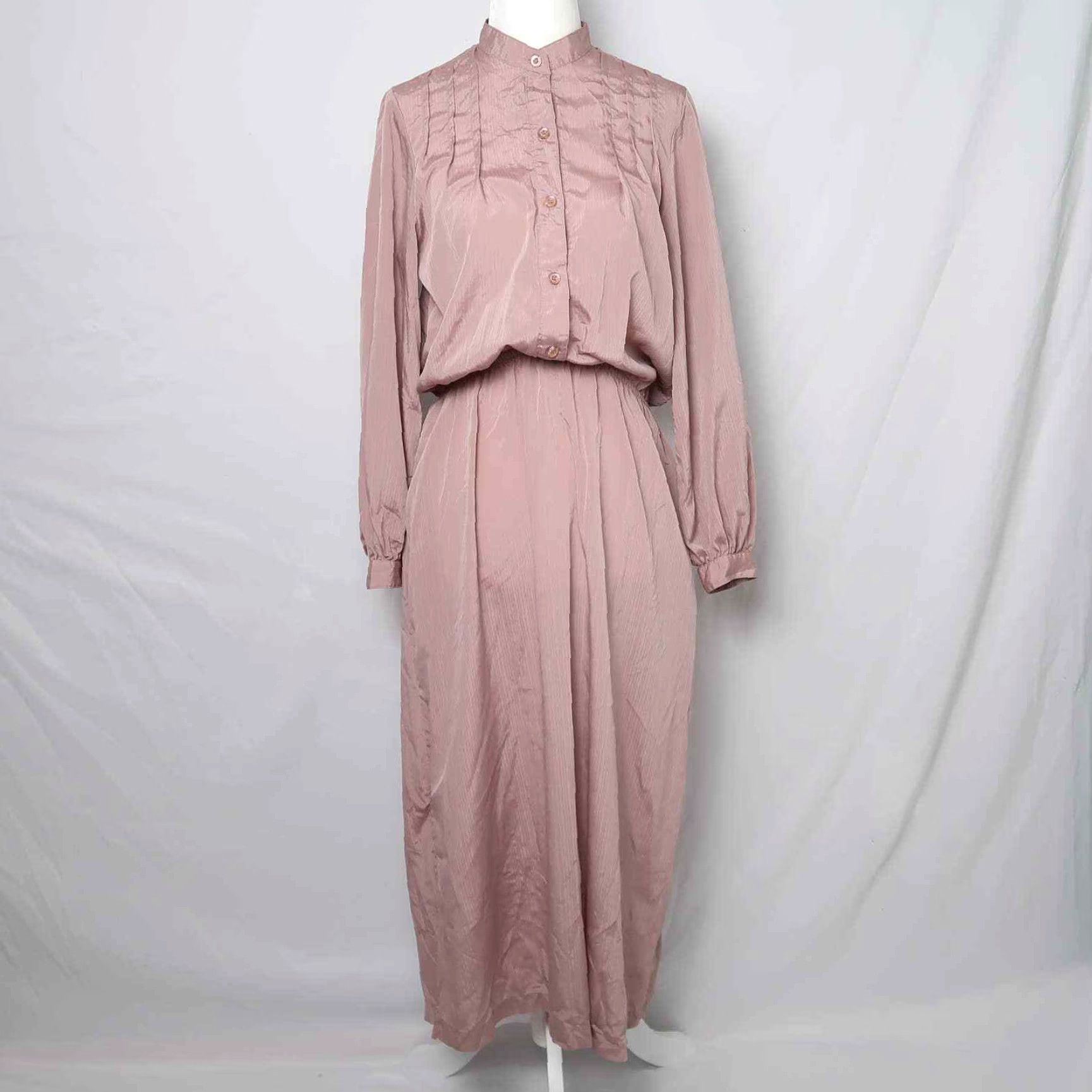 Pinko VINTAGE Dumani Shirt Dress Midi Dress Pink 70s Long Sleeve Polyester 6 Women Size M / US 6-8 / IT 42-44 - 8 Thumbnail