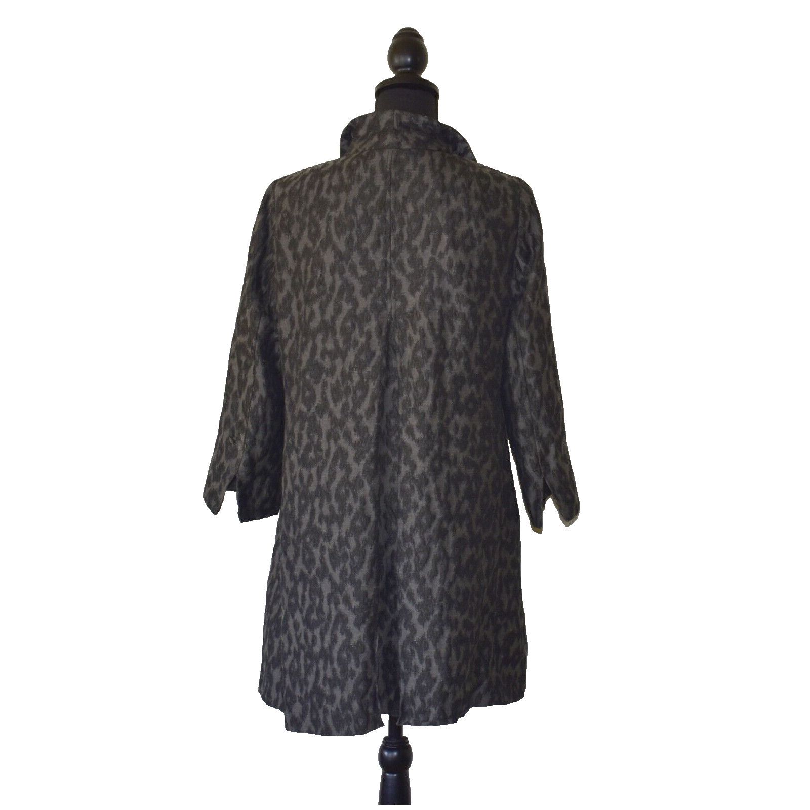 Eileen Fisher EILEEN FISHER Black & Grey Cotton/Silk Duster Jacket Size S Size S / US 4 / IT 40 - 3 Thumbnail