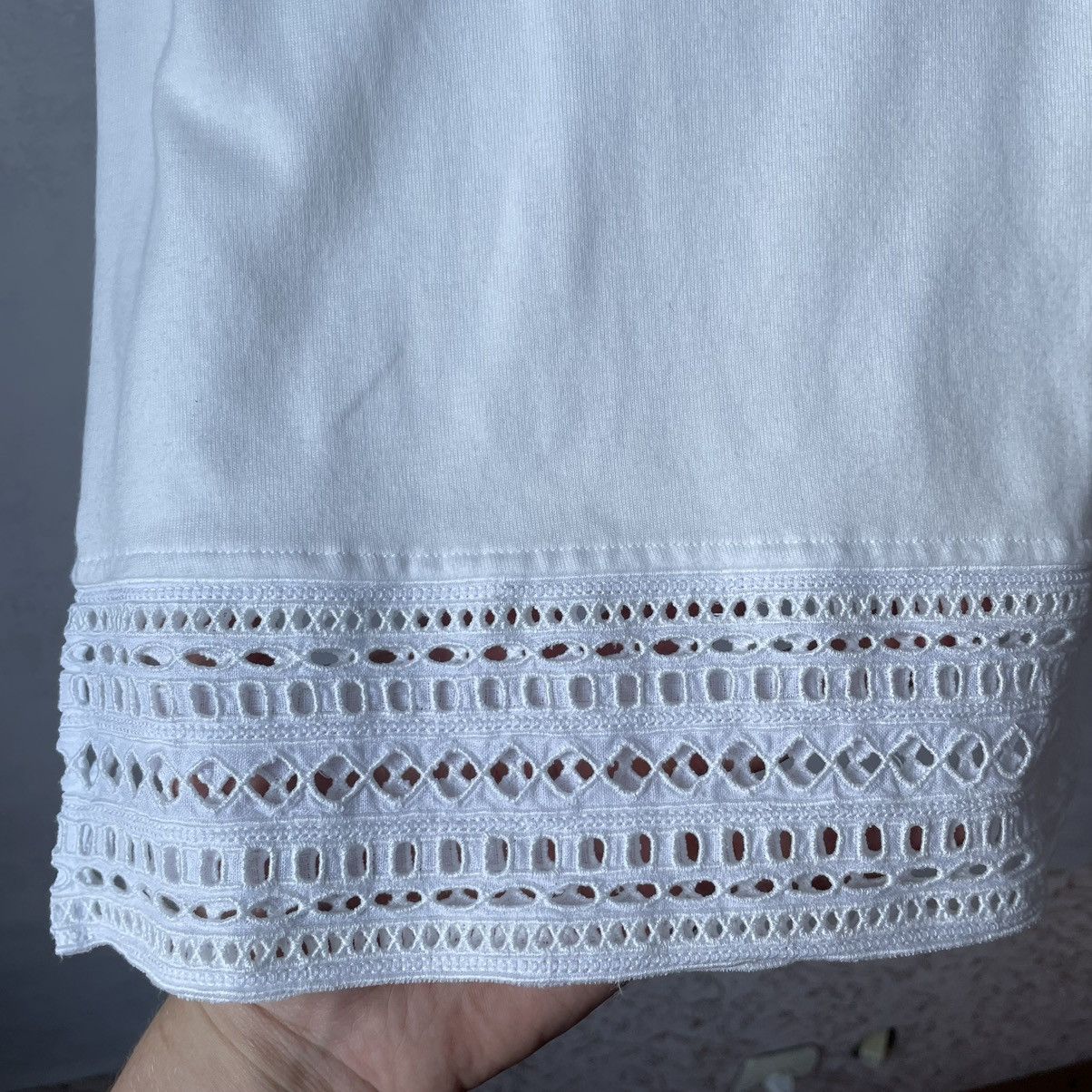 Loro Piana Loro Piana Lace Detail Silk Collar T-Shirt Size L / US 10 / IT 46 - 22 Thumbnail