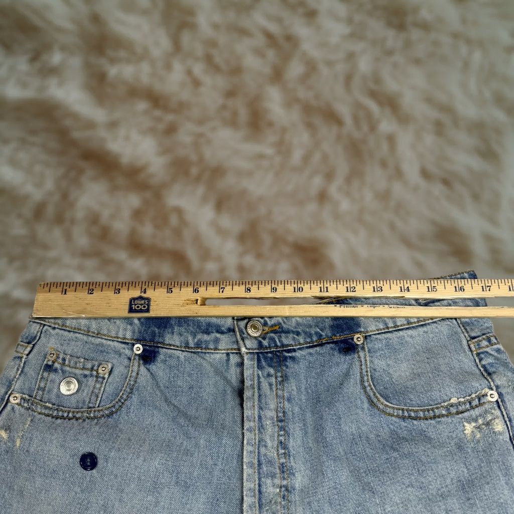 Zara Zara Blue Mini Skirt Denim Asymmetric Raw Hem S NWT Women Skirt - Cotton Distressed 90s? Size 28" / US 6 / IT 42 - 1 Thumbnail