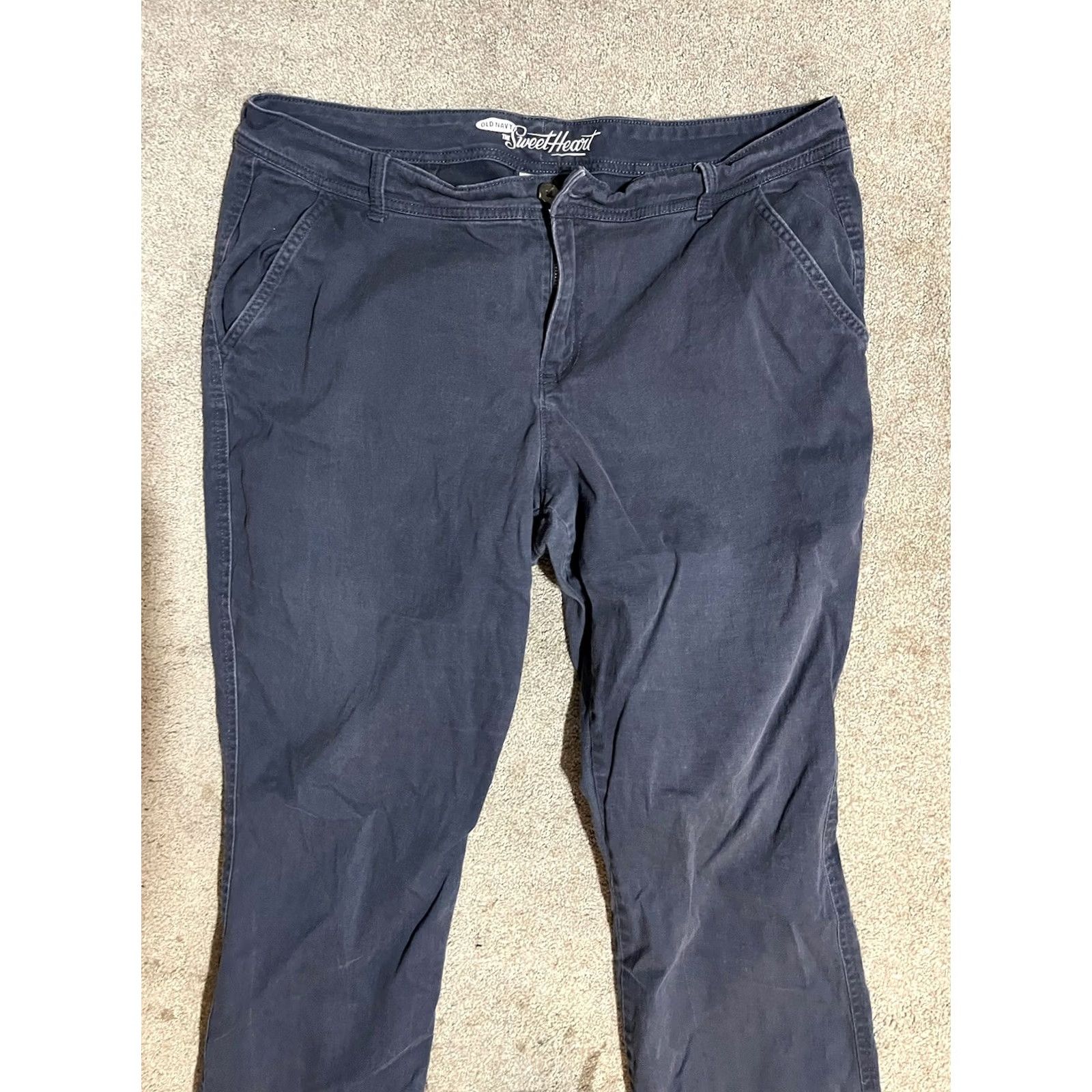 Old Navy Old Navy Pants Women's Size 16 Blue Denim Sweetheart Flat Front Straight Size 38" / US 16 / IT 52 - 2 Thumbnail