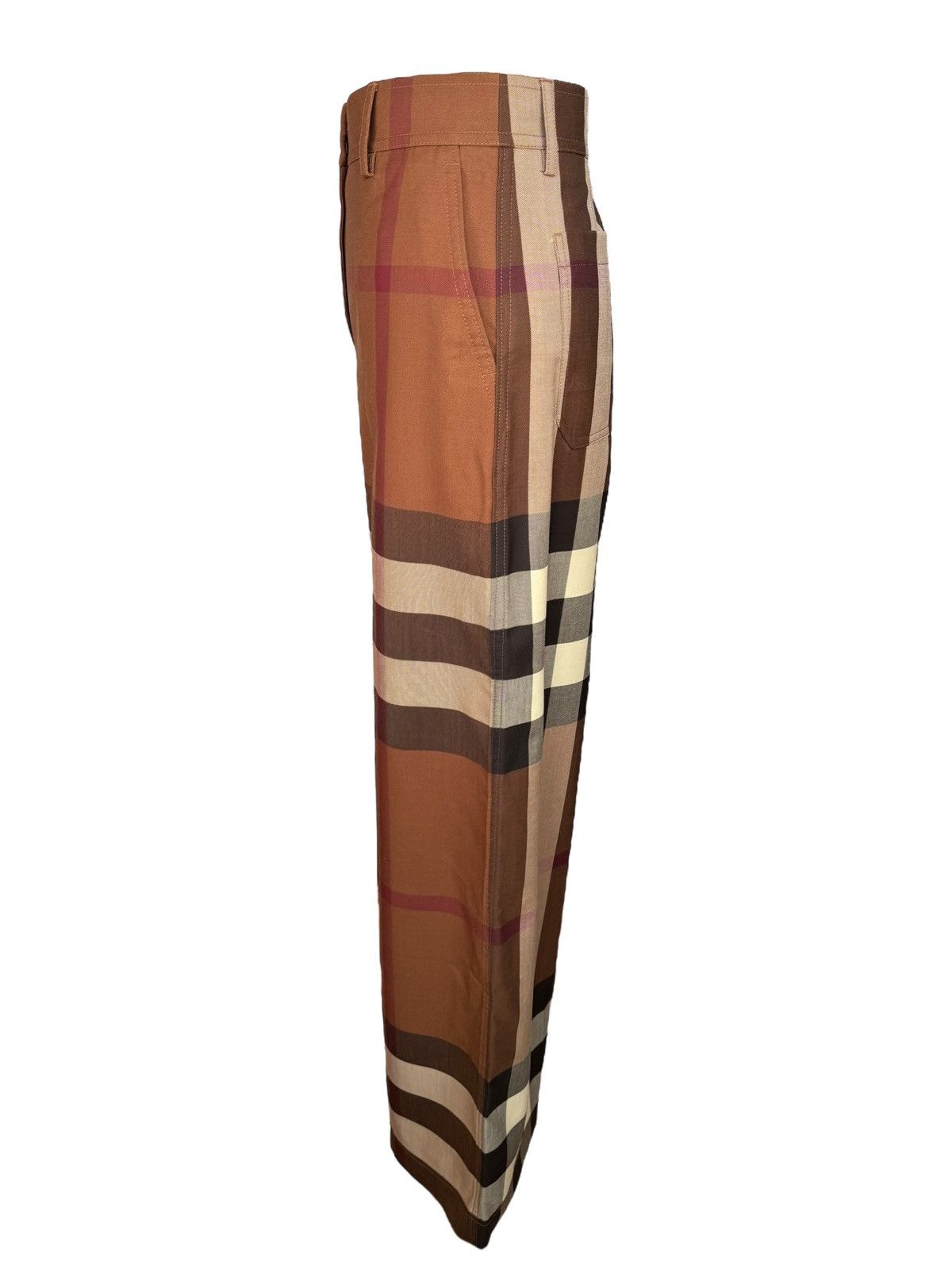 Burberry Burberry Wool Wide-Leg Check Trousers Size 27" / US 4 / IT 40 - 3 Thumbnail