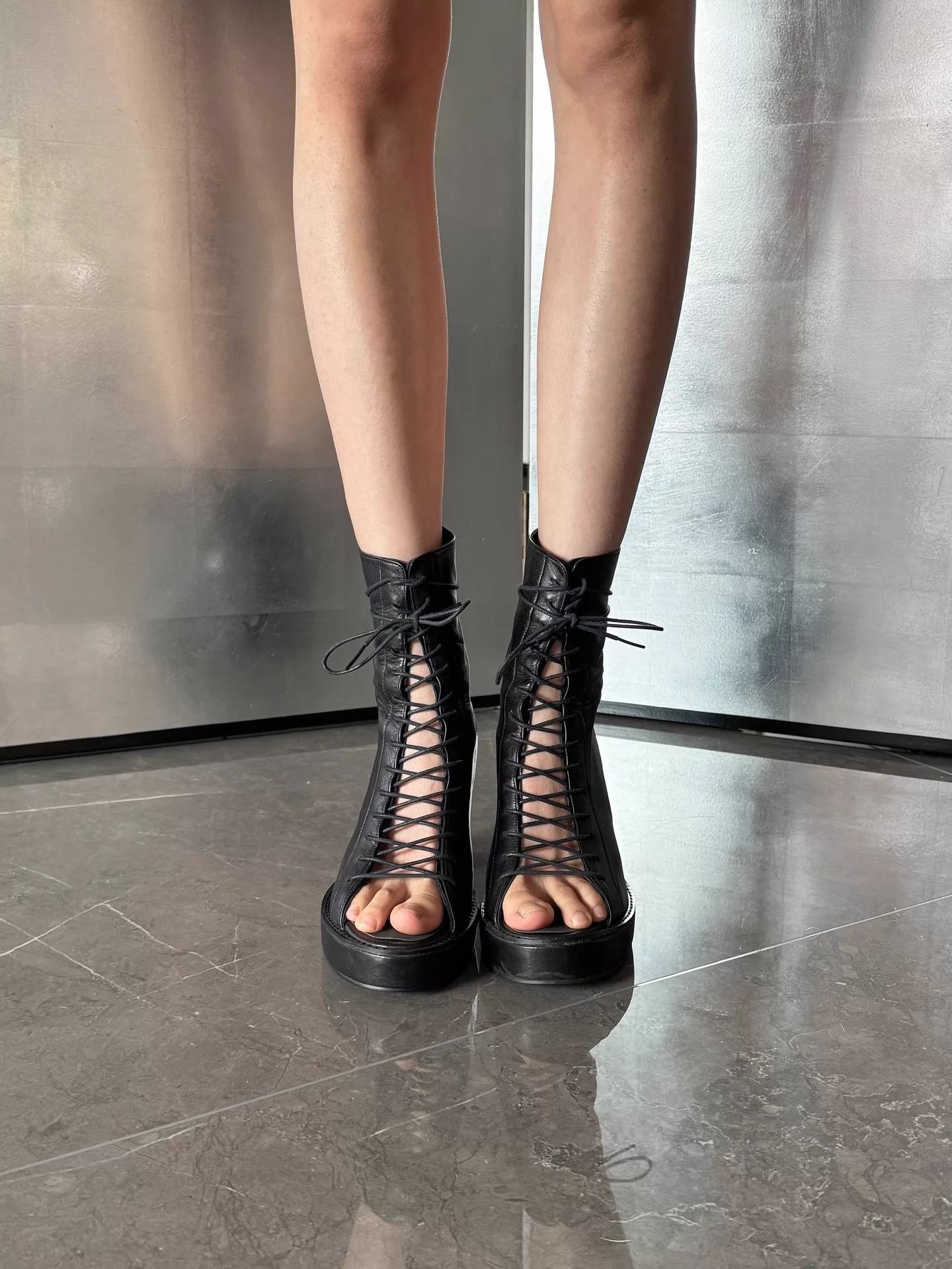 Vintage Japanese Vintage Cutout Strappy Heels 8.5cm 36/37 Size US 5.5 / IT 35.5 - 1 Thumbnail