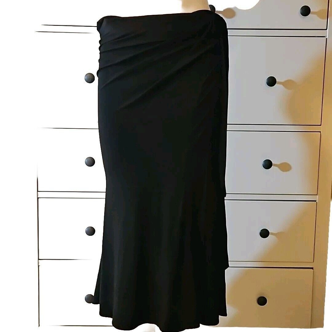 Donna Karan Donna Karan Collection Jersey Wrap Skirt Womens Petite P Bla Size 26" / US 2 / IT 38 - 1 Thumbnail