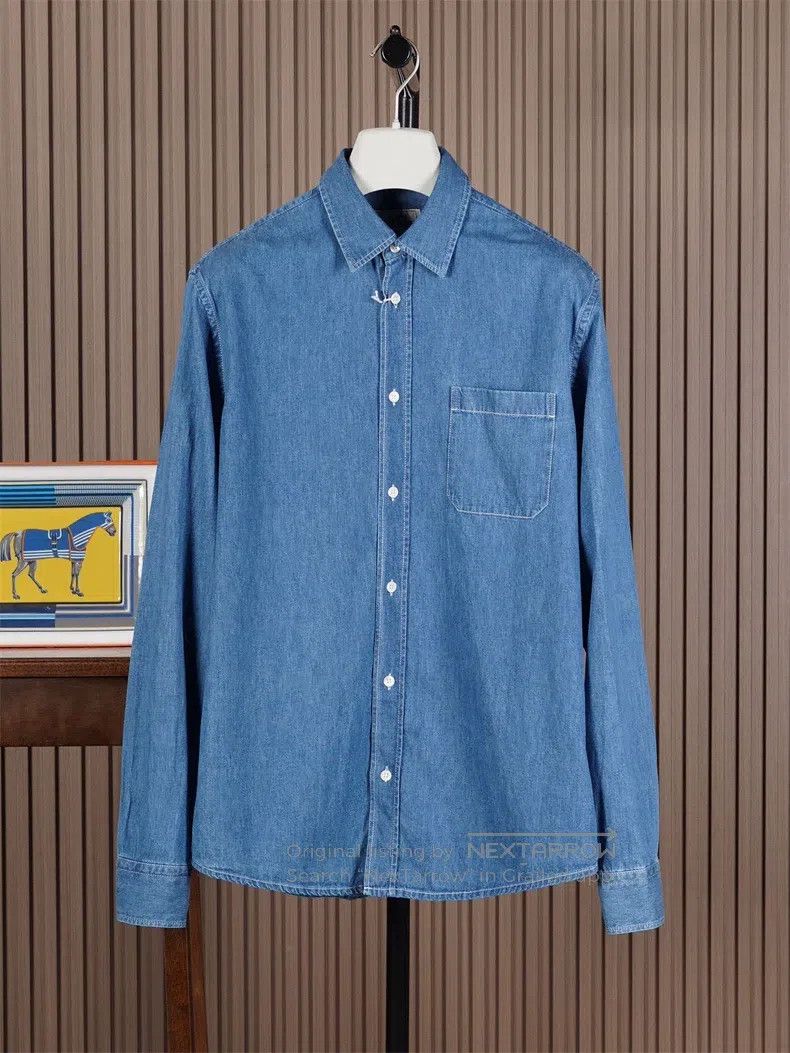 Hermes Hermes size 39 Denim Shirt Size US S / EU 44-46 / 1 - 1 Thumbnail