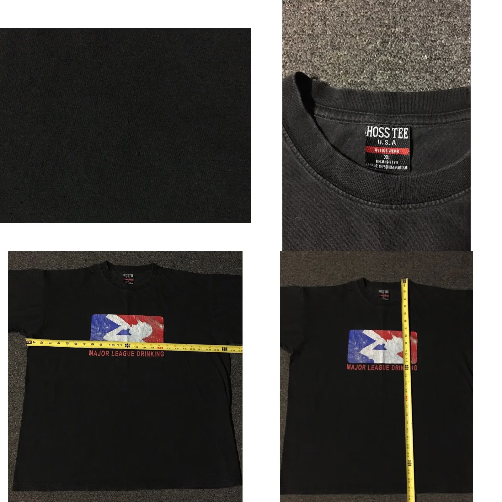 MLB VINTAGE Major League Drinking Parody T-Shirt XL Black MLB Funny Grunge 80s 90s Sports Shirt Mens Size US XL / EU 56 / 4 - 8 Thumbnail