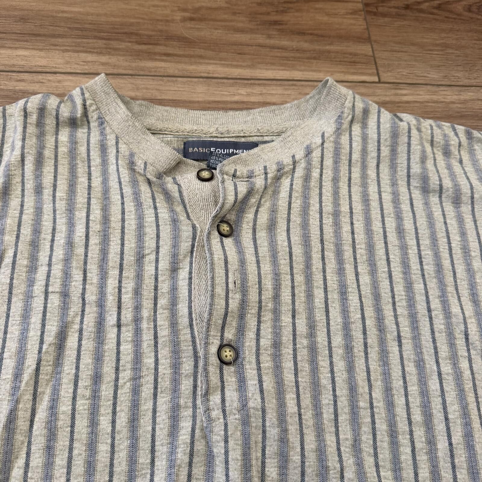 Other Vintage 90s Striped Henley Basic Equipment Shirt 2X Size US XL / EU 56 / 4 - 2 Thumbnail