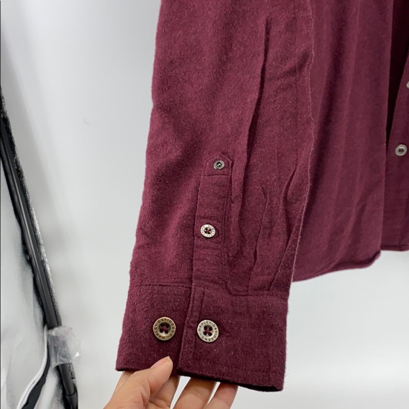 Harley Davidson Harley Davidson 100% cotton button down maroon biker sz L Size US L / EU 52-54 / 3 - 6 Thumbnail