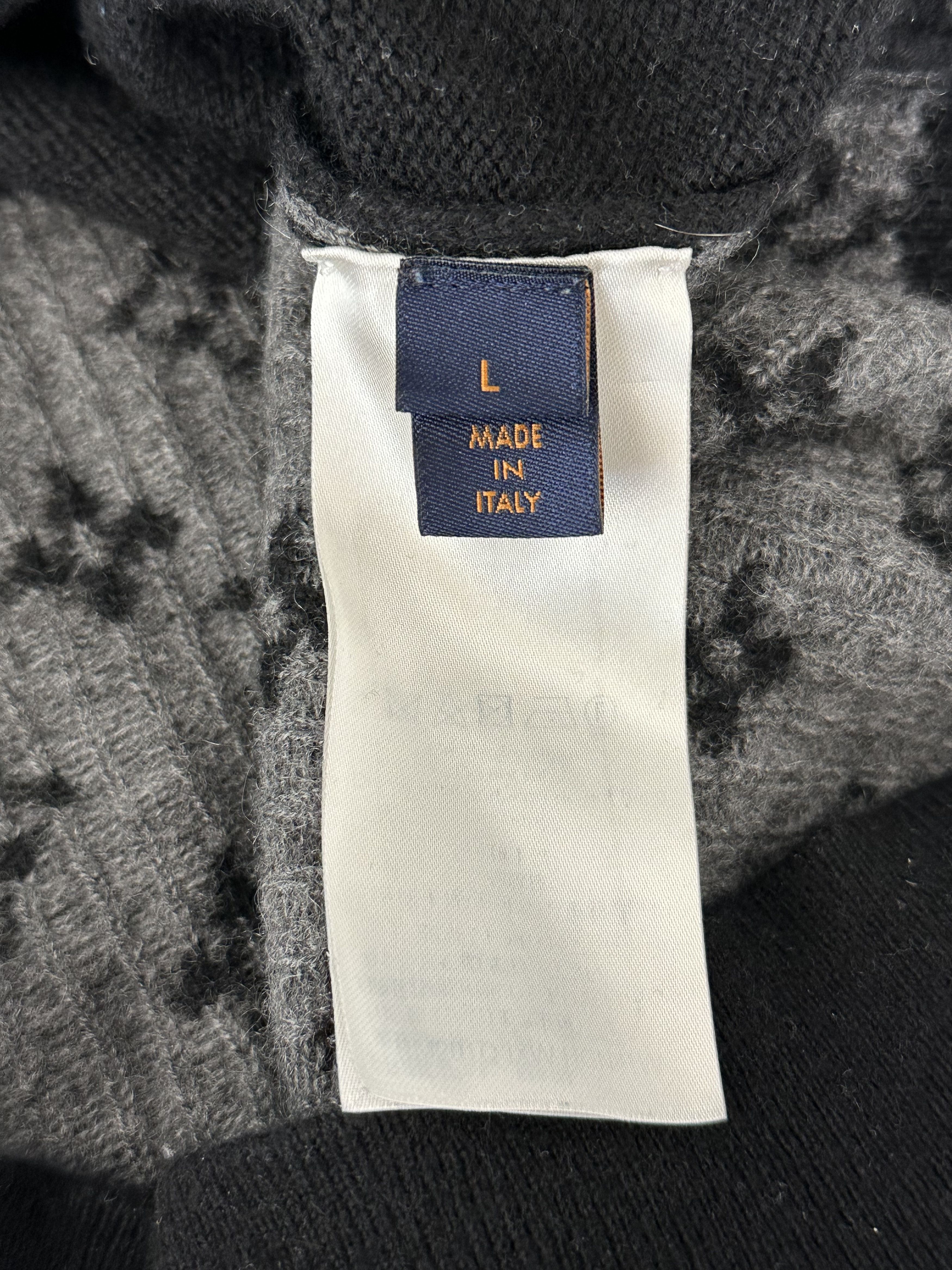 Louis Vuitton Louis Vuitton Black & Grey Monogram Cashmere Sweater Size US L / EU 52-54 / 3 - 4 Thumbnail