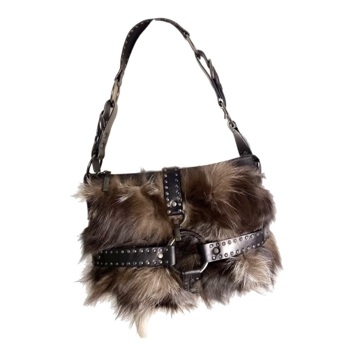 Japanese Brand japanese brand fur leather harness studded shoulder bag Size ONE SIZE - 1 Thumbnail