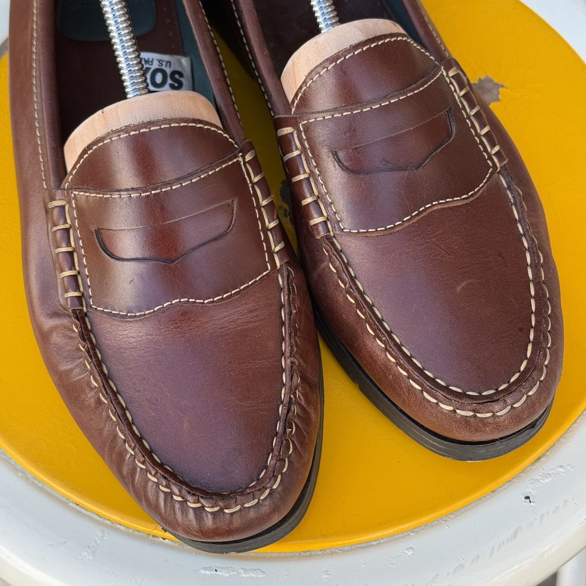Cherokee × Vintage Vintage Cherokee SOX Patent Brown Leather Penny Loafers Size US 9.5 / EU 42-43 - 3 Thumbnail
