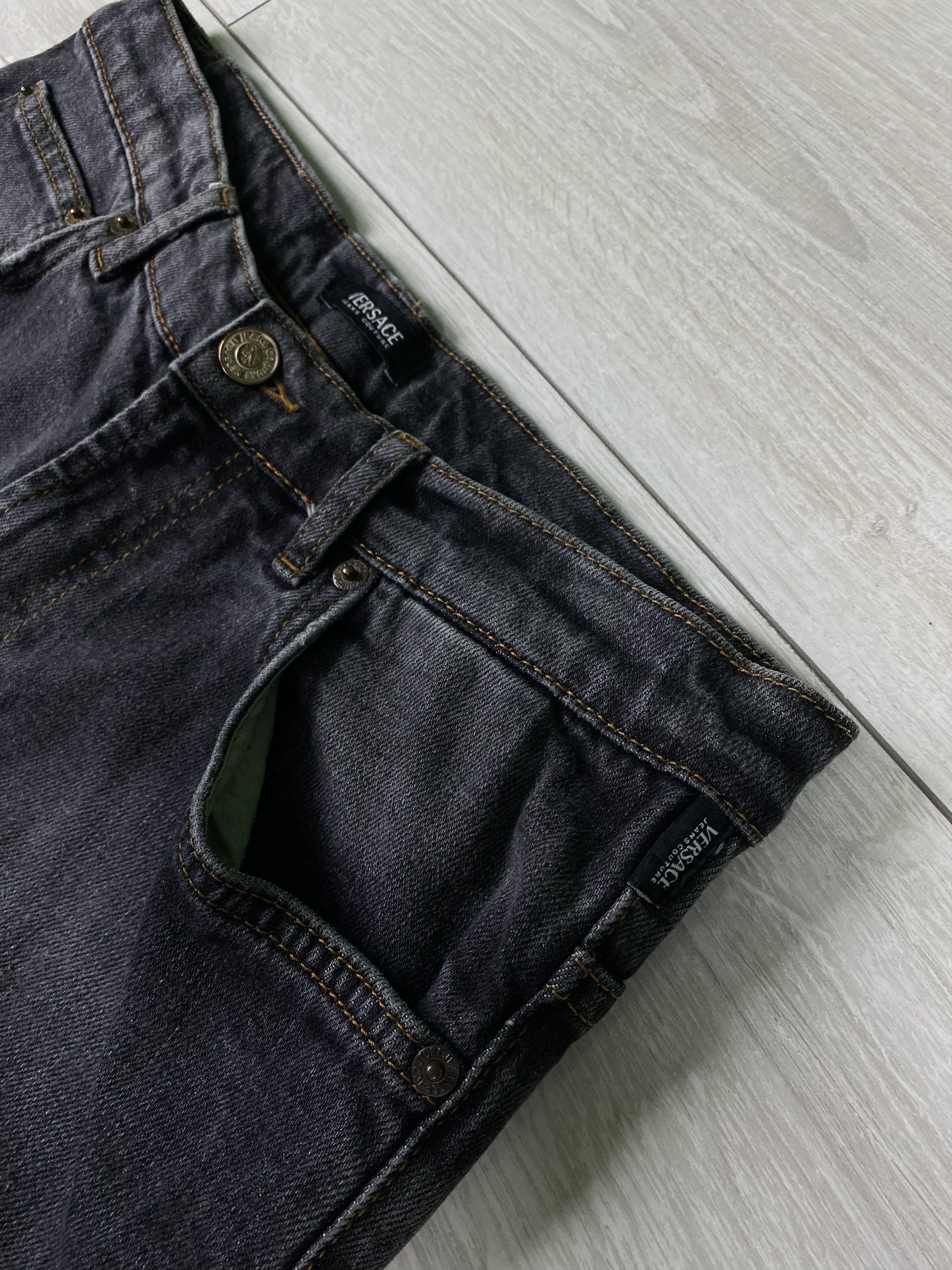 Versace Vintage Versace Jeans Couture Faded Gray Denim Jeans Size 33 Size US 33 - 6 Thumbnail