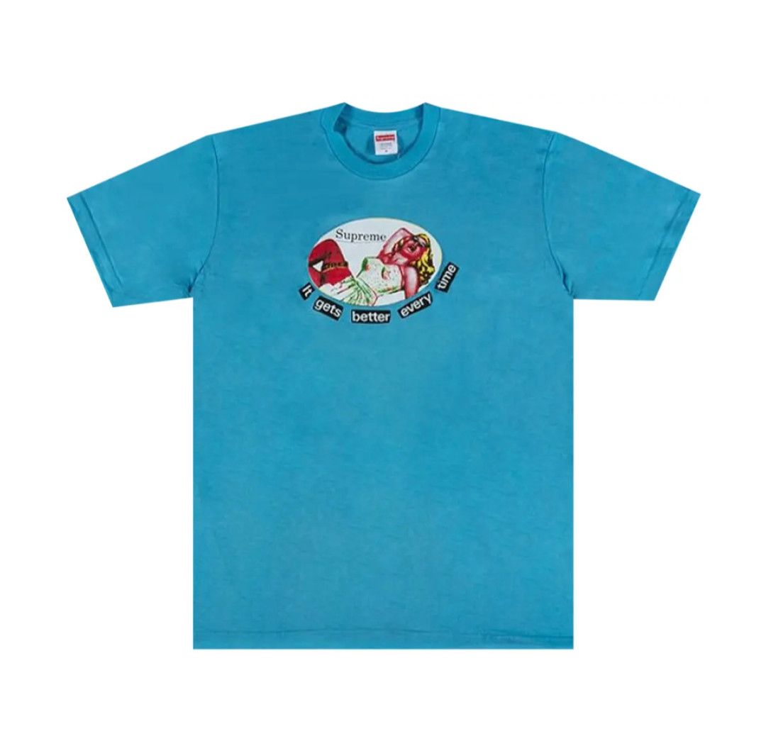 Supreme S/S19 It Gets Better Every Time Tee (Lt Slate) Large
