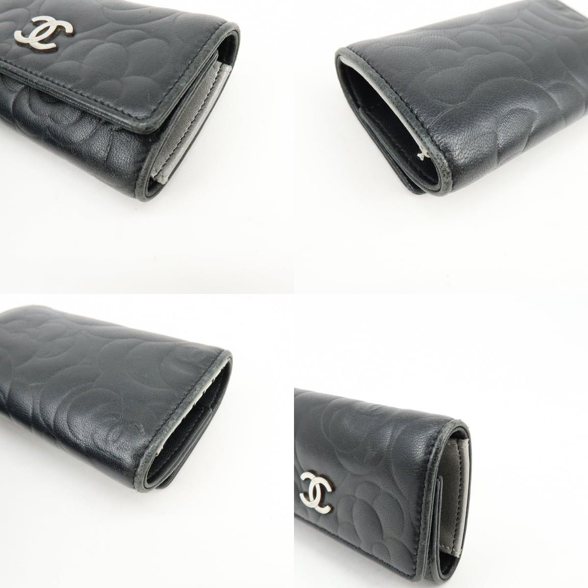 Chanel Chanel Camelia Lambskin Key Holder Black Size ONE SIZE - 4 Thumbnail