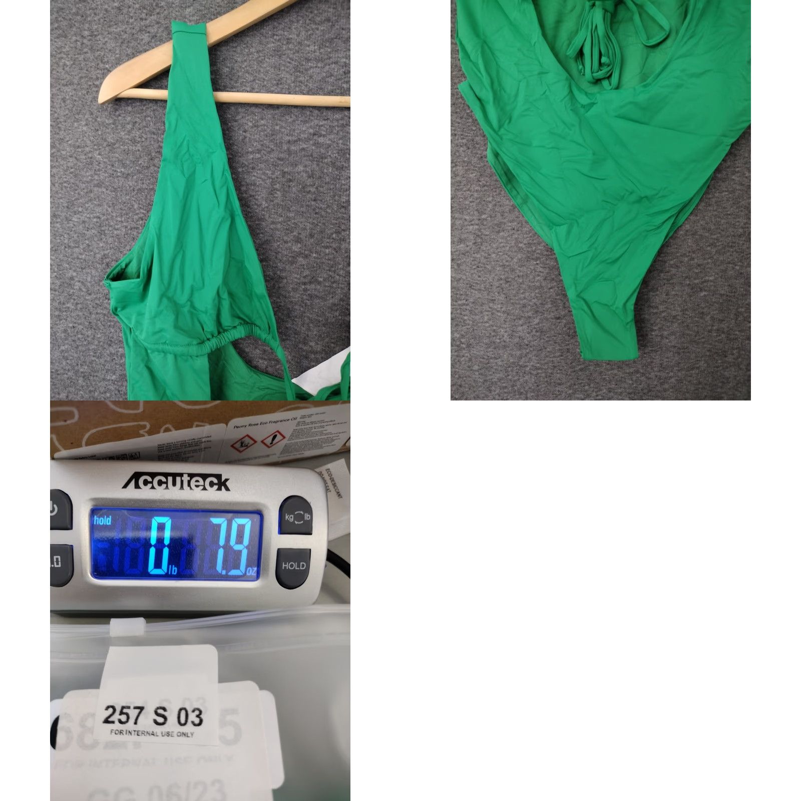Triangl Toluca Swim One Piece Green L Women's Triangle Waist Wrap Open Tummy Size ONE SIZE - 8 Thumbnail