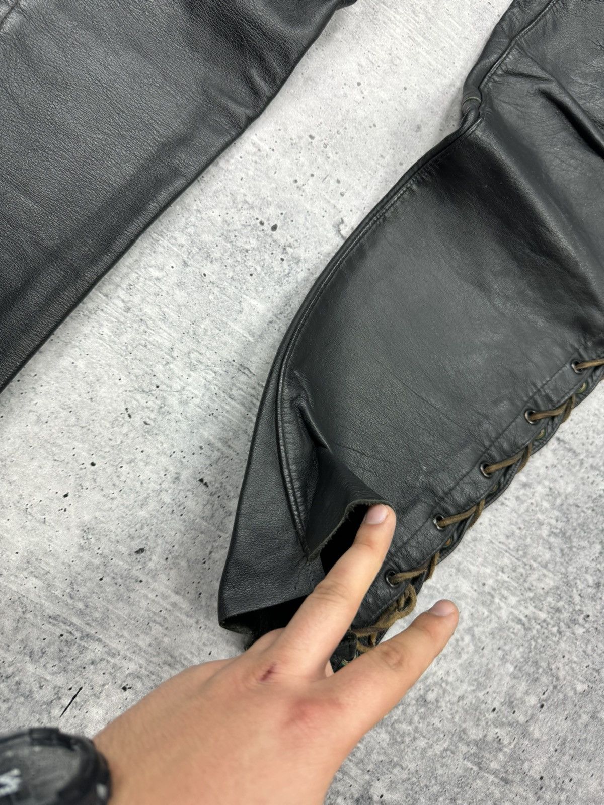 Genuine Leather × Vintage Vintage 90’s Y2K Style Casual Cowboy Genuine Leather Pants Size US 31 - 8 Thumbnail