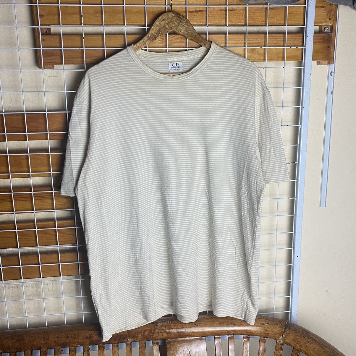 C.P. Company × Massimo Osti VINTAGE C.P. Company Plain Stripe Tee Made In Italy Size US XL / EU 56 / 4 - 1 Thumbnail