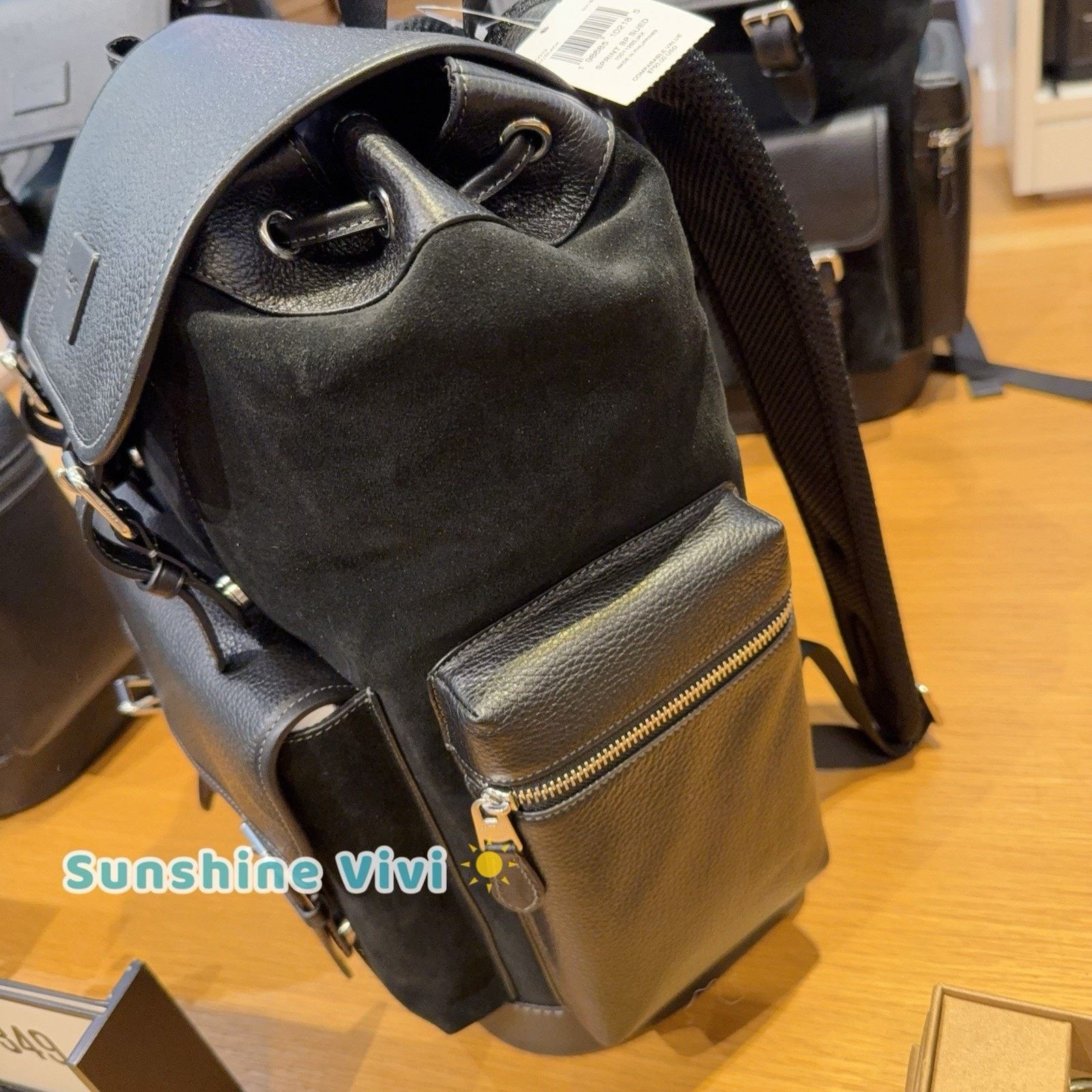 Coach NWT Coach Men's Sprint Backpack Gunmetal/Cognac CCG12 Black Size ONE SIZE - 4 Thumbnail