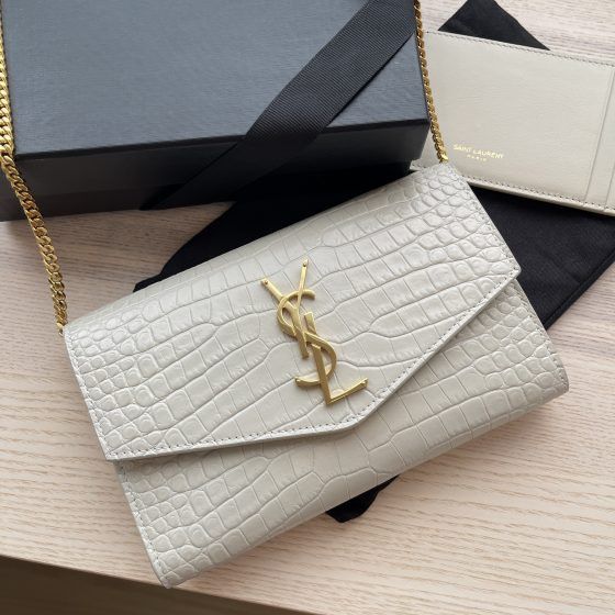 Saint Laurent Paris o1b1hav110724 Size: OS / Uptown Chain Wallet in Soft Cream Size ONE SIZE - 2 Thumbnail