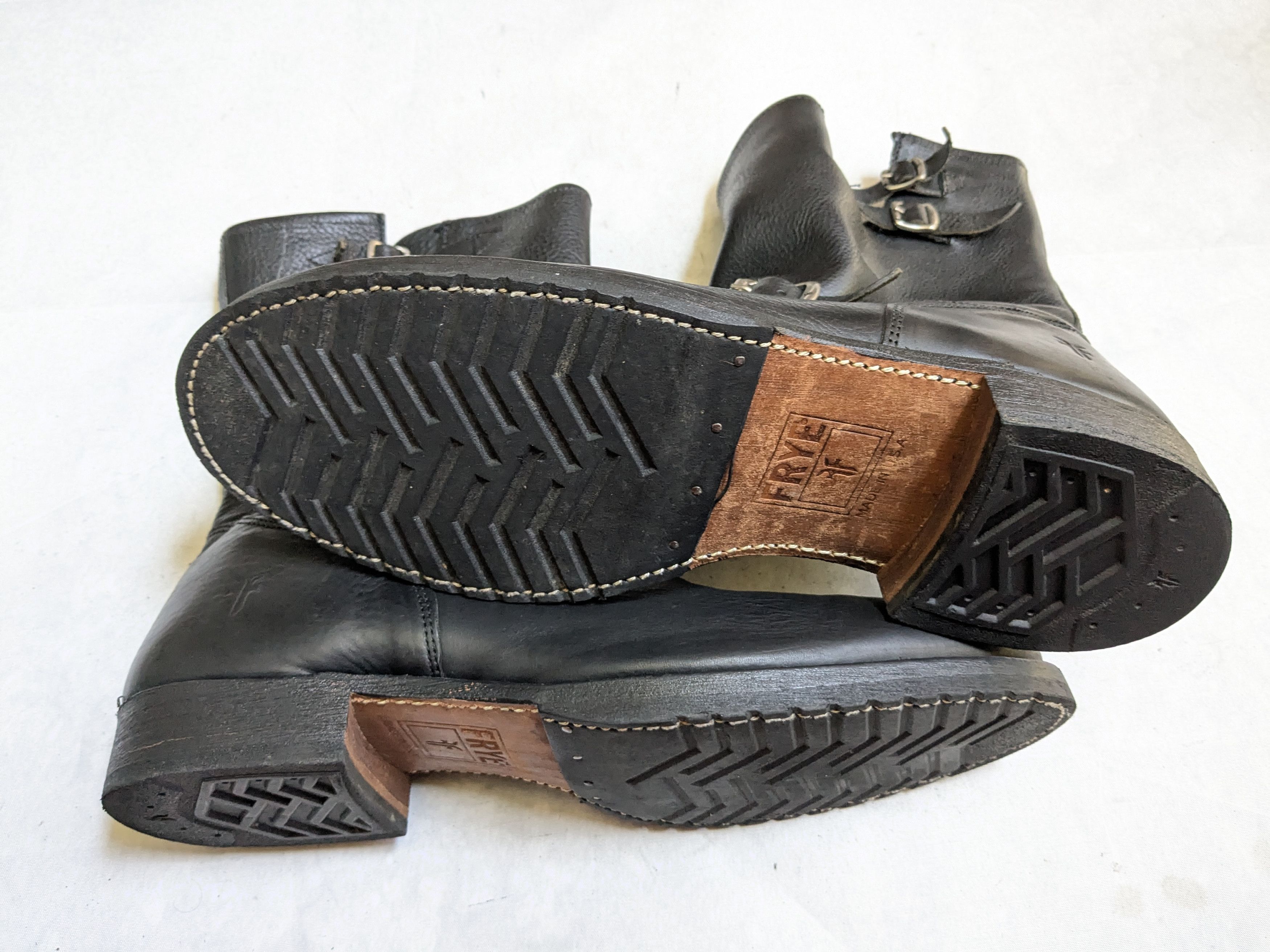 Frye Frye Engineer Boots Black 13 M Leather Buckle Strap USA Size US 13 / EU 46 - 14 Thumbnail