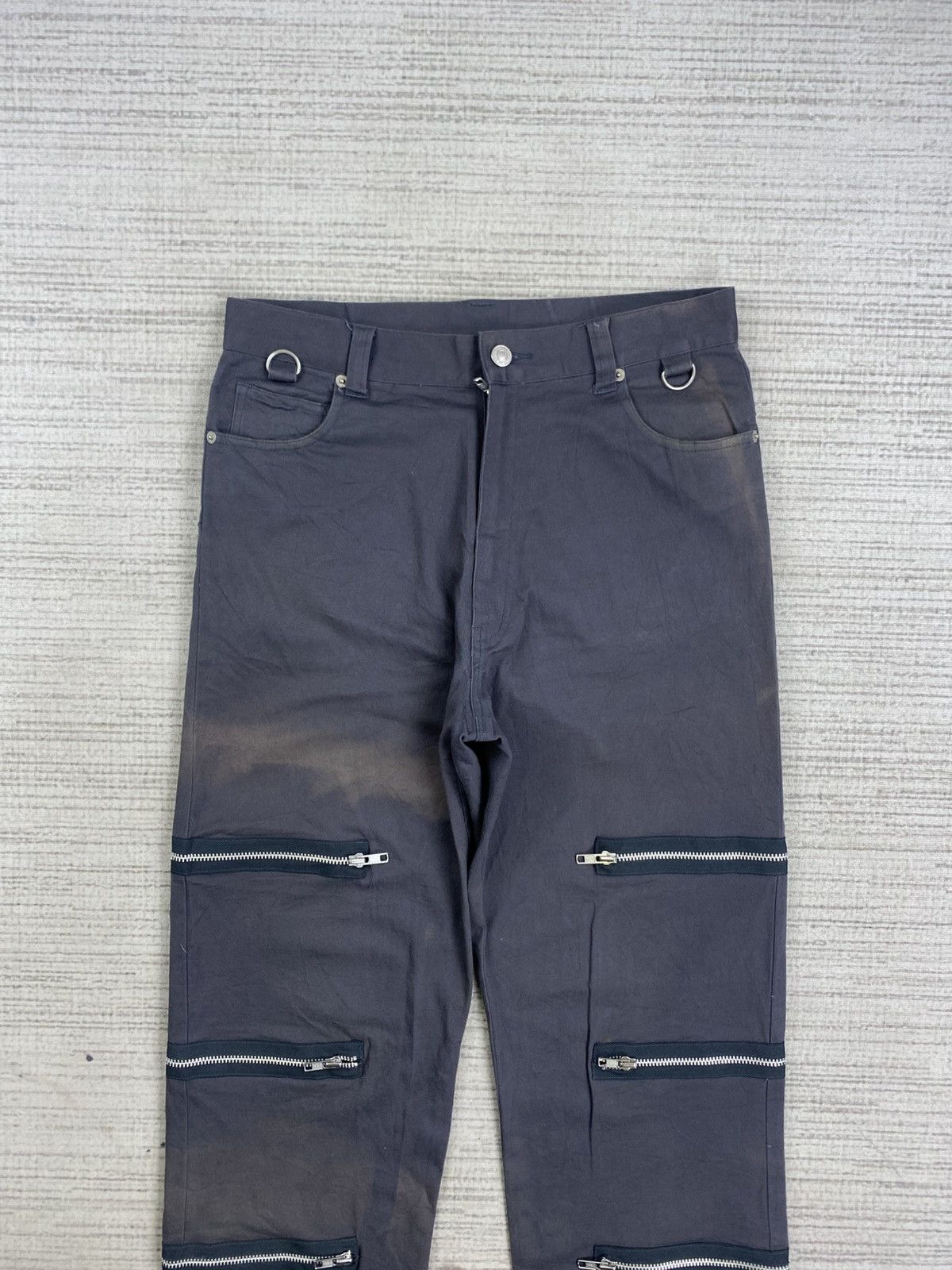 Japanese Brand Vintage Slash Number Punk Multizipper Bondage Pants Size US 31 - 7 Thumbnail