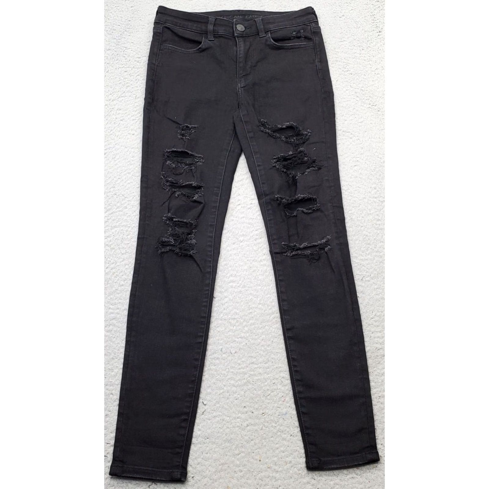 American Eagle Outfitters American Eagle Outfitters Jeans Womens 4 Black Denim Skinny Stretch Next Level Size 27" / US 4 / IT 40 - 2 Thumbnail
