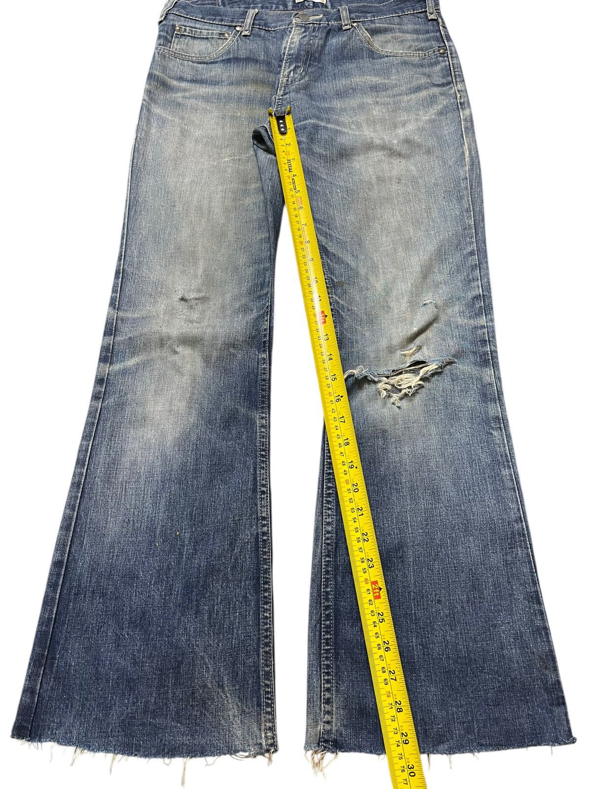 semanticdesign Vintage Japanese Brand Faded Wash Distress Wide Leg Bootcuts Size US 32 / EU 48 - 13 Thumbnail