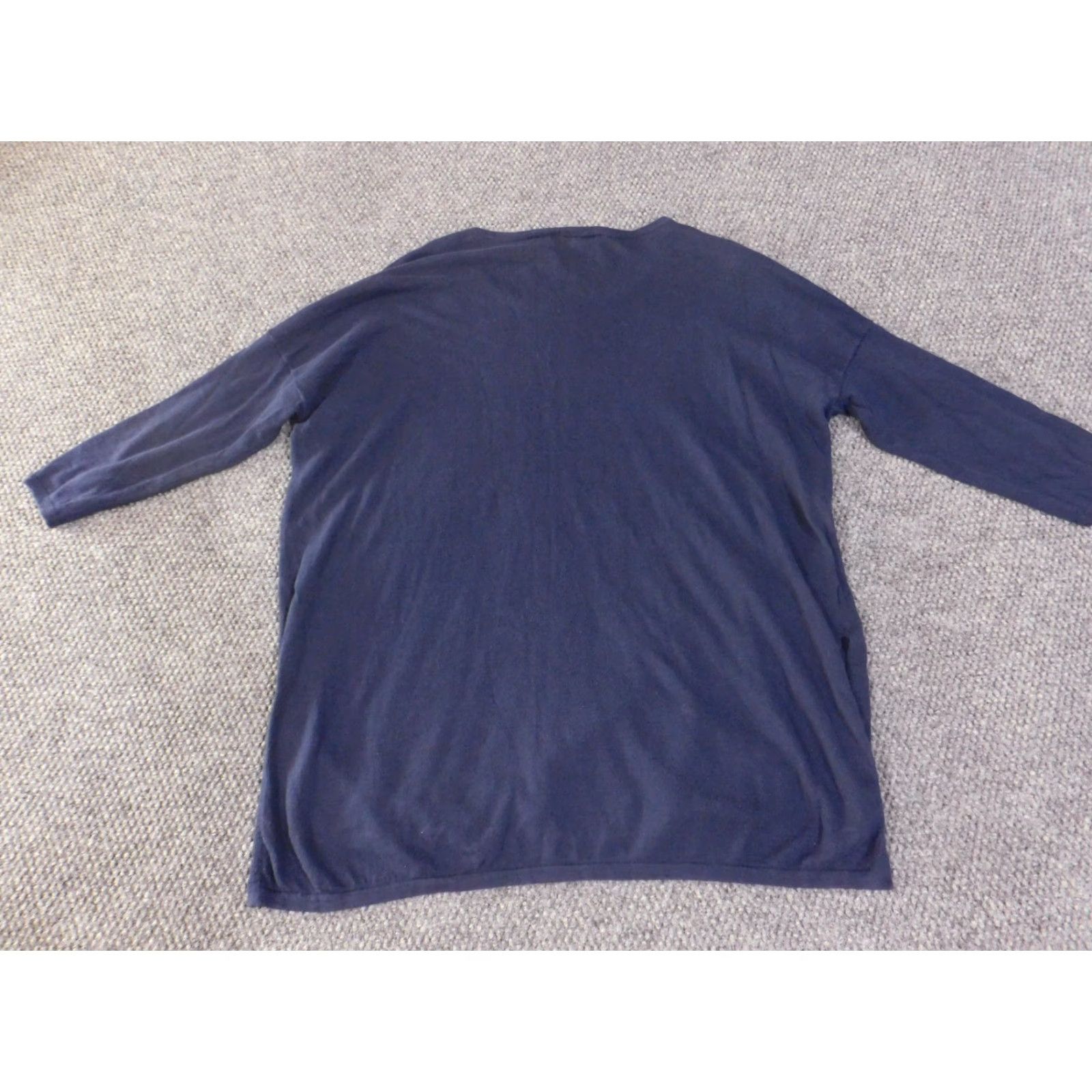 Loft LOFT Sweater Womens Large Navy Blue 3/4 Sleeve Lightweight Cotton Knit Pullover Casual Size L / US 10 / IT 46 - 7 Thumbnail