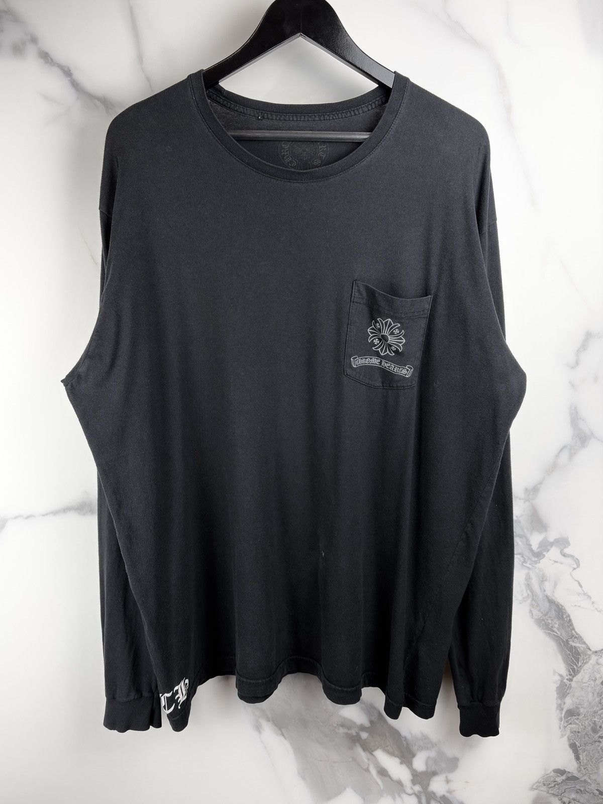 Chrome Hearts Chrome Hearts Vintage Faded Plus Cross Longsleeve Tshirt Size US XXL / EU 58 / 5 - 2 Thumbnail