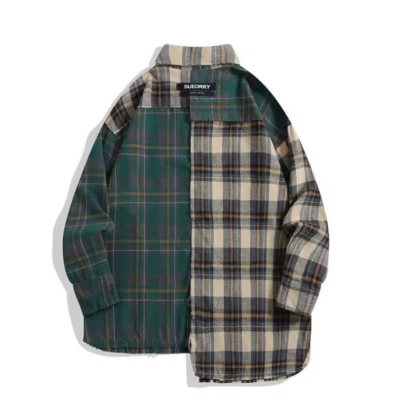 Vintage Outdoor Retro Asymmetric Patchwork Distressed Plaid Shirt Size US XL / EU 56 / 4 - 3 Thumbnail