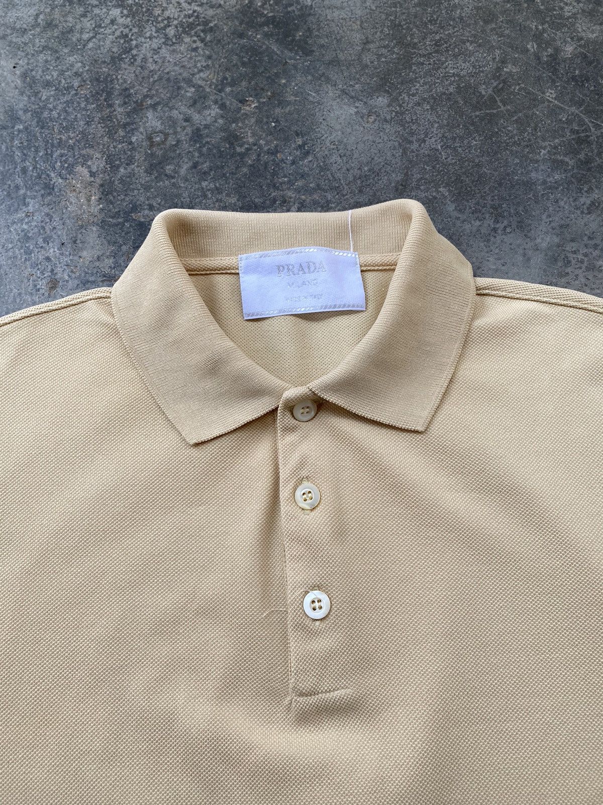 Prada Vintage Prada Beige Polo Shirt Size US S / EU 44-46 / 1 - 3 Thumbnail