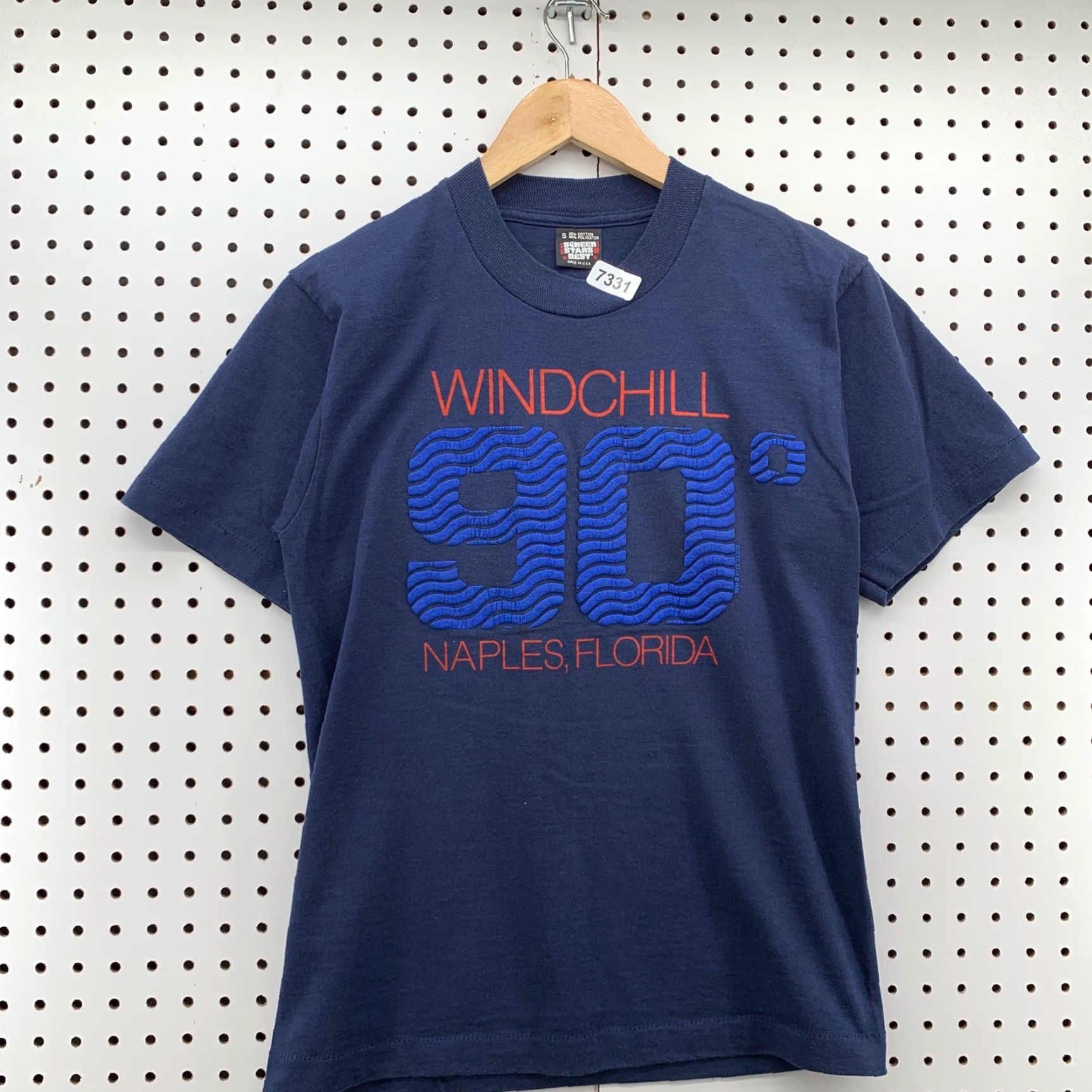 Vintage Vintage 90s Screen Stars Florida T-Shirt Mens Small Blue Cotton Funny Windchill 17.5x25 Size US S / EU 44-46 / 1 - 3 Thumbnail