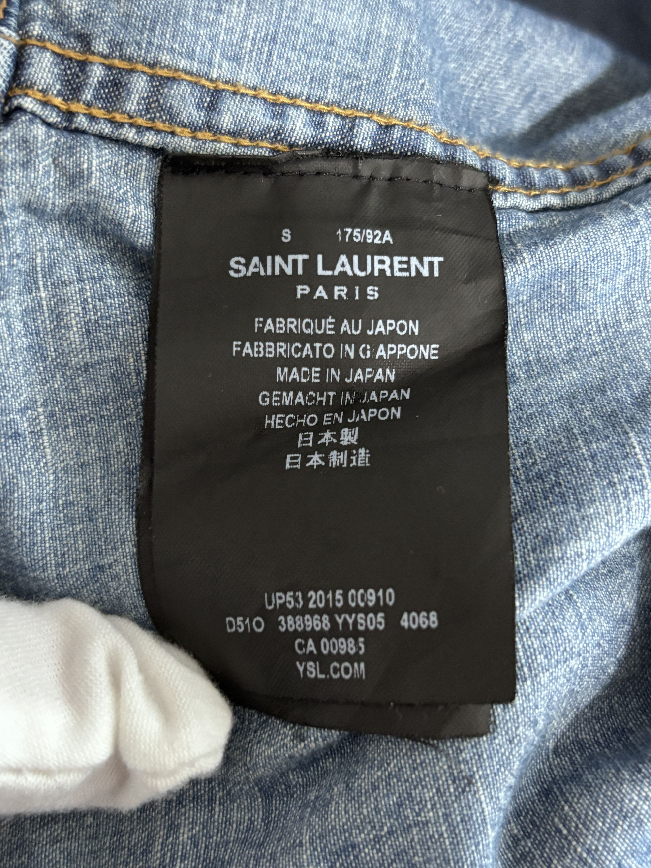 Saint Laurent Paris Saint Laurent Paris 15AW Blue Western Denim Shirt Size US S / EU 44-46 / 1 - 4 Thumbnail
