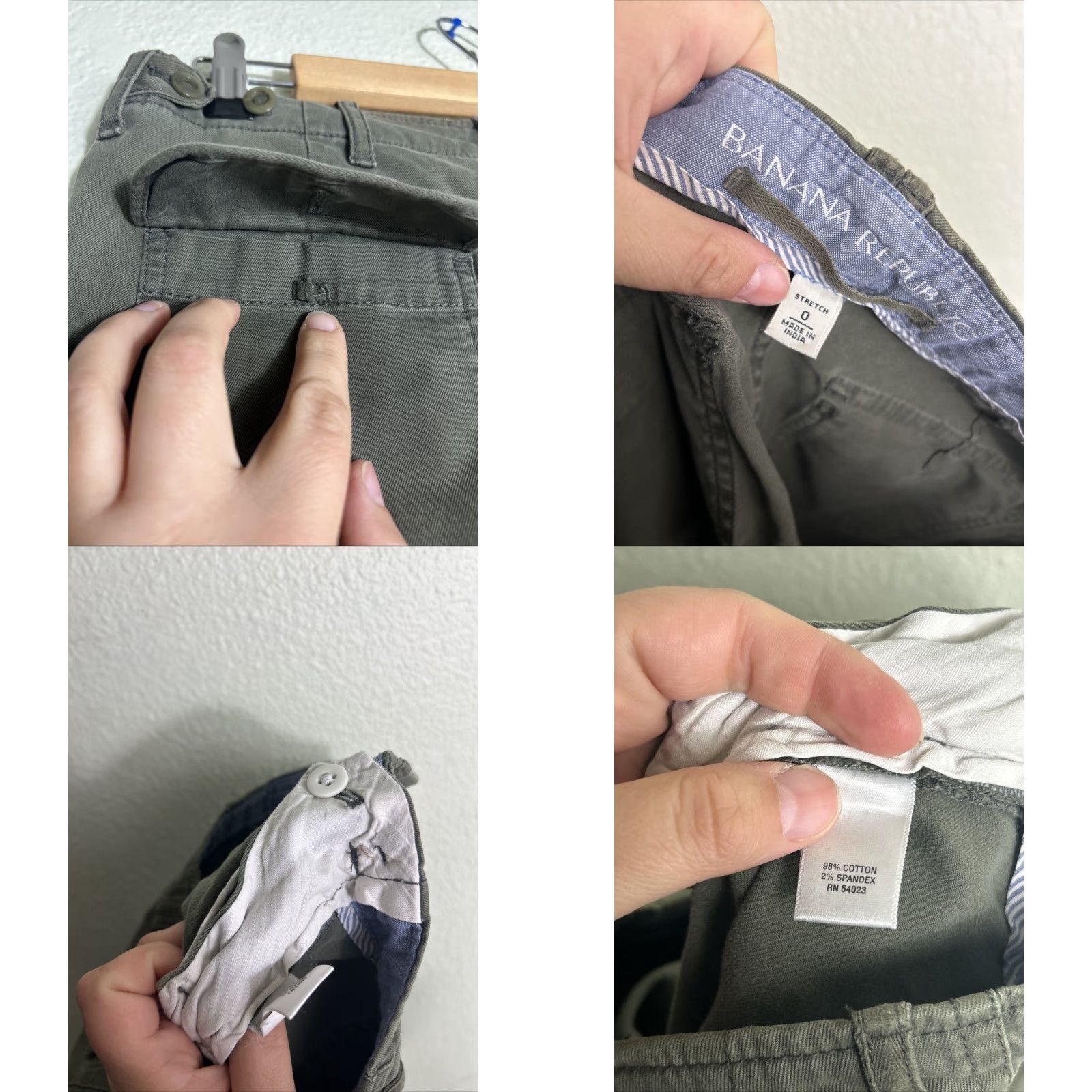 Banana Republic Banana Republic Utility Chino Pants Womens 0 Olive Green 30x31 Flaw Missing Button Back Pocket Button Flaw Size 25" / US 0 / IT 36 - 8 Thumbnail