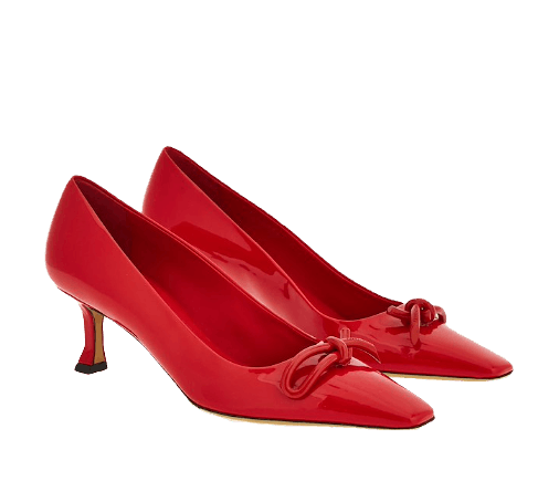 Salvatore Ferragamo o1s1rm0924 Asymmetric Bow Pumps in Red Size US 9.5 / IT 39.5 - 4 Thumbnail